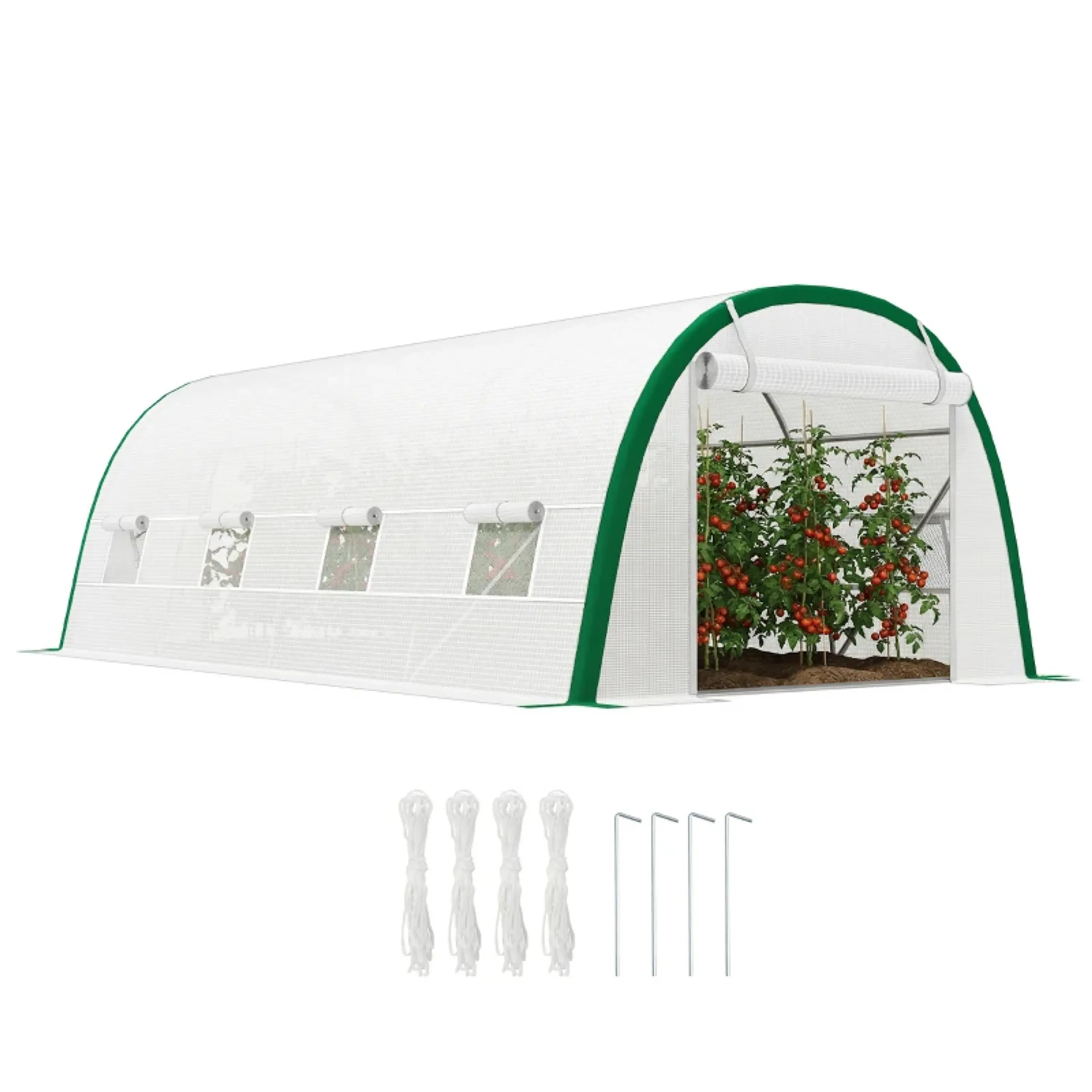 Estufa de Exterior 6x3x2 mPE 140g/m² Estrutura em Aço Branco 1