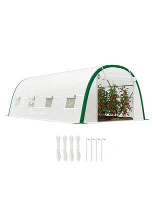 Estufa de Exterior 6x3x2 mPE 140g/m² Estrutura em Aço Branco