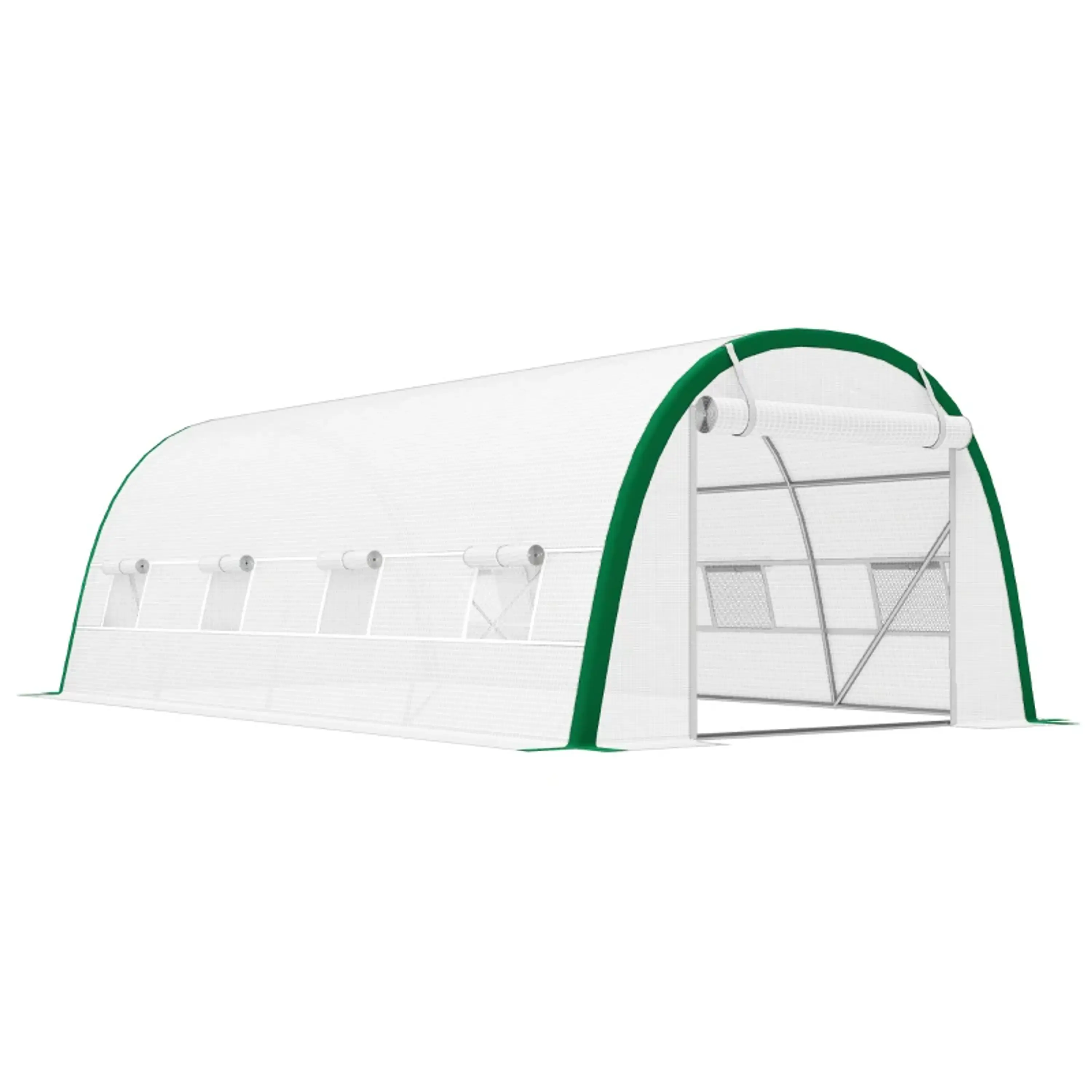Estufa de Exterior 6x3x2 mPE 140g/m² Estrutura em Aço Branco 12