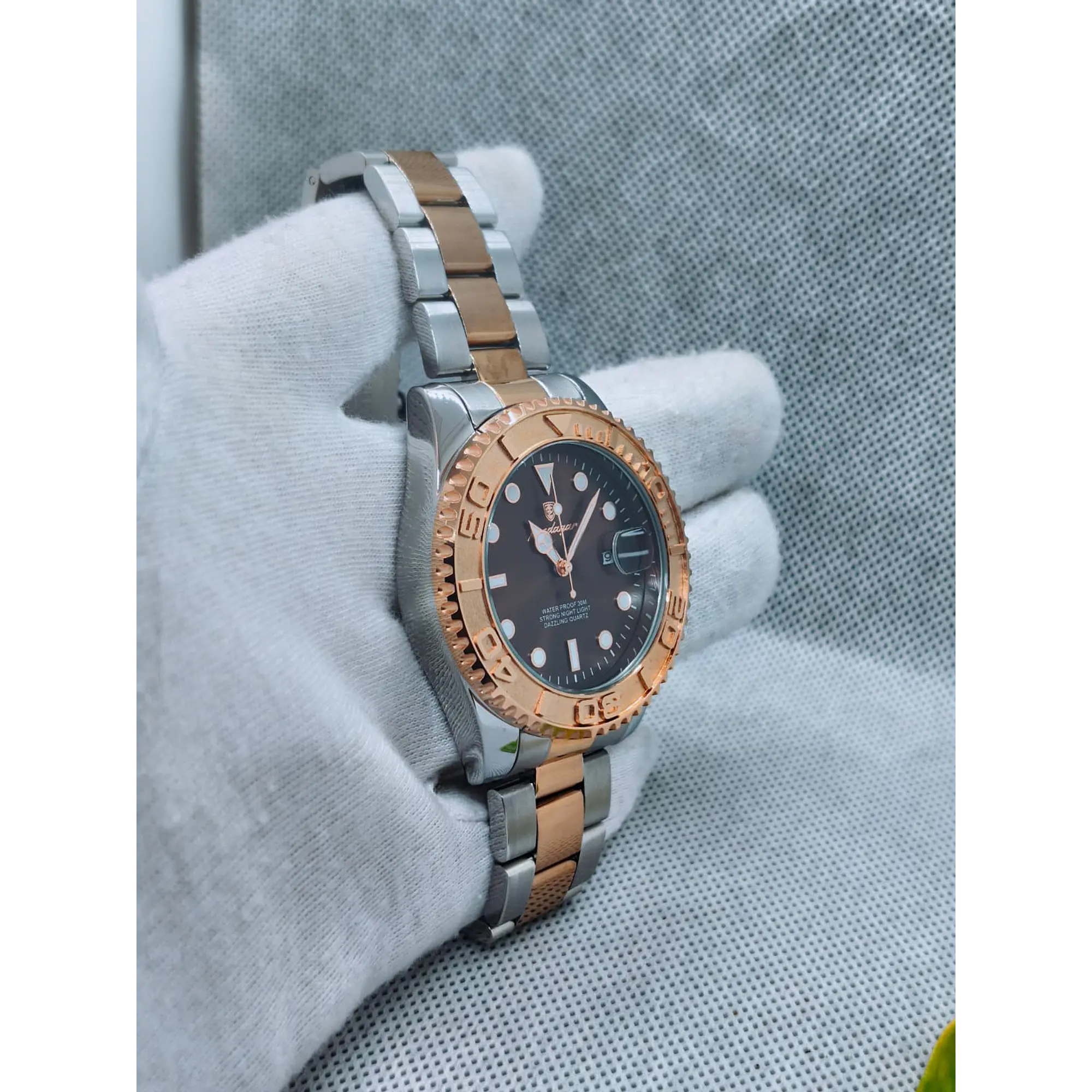 Relógio em aço inoxidável à Prova de água - Silver GOLD Brown 6