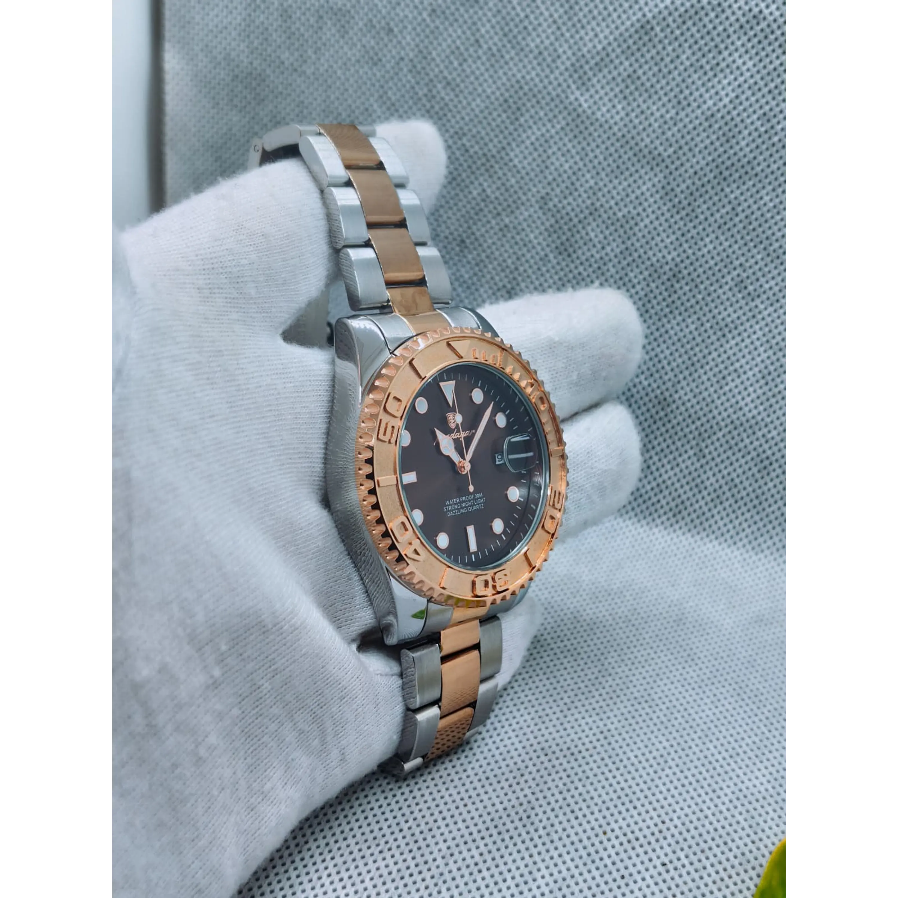 Relógio em aço inoxidável à Prova de água - Silver GOLD Brown 6