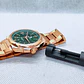 Relógio dourado e verde em aço inoxidável Sapphero - Excelente condição. - Thumbnail 10