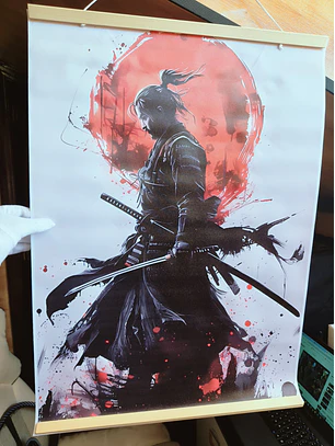  愛 Quadro Enrolável 70 x 50 cm - RONIN Samurai, Impecável