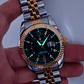 Relógio Luxuoso em aço 316 L Prata e Dourado sobre Azul. - Thumbnail 7