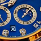 Relógio Cronómentro em aço inox Dourado e Prata, com Azul Marinho. - Thumbnail 8
