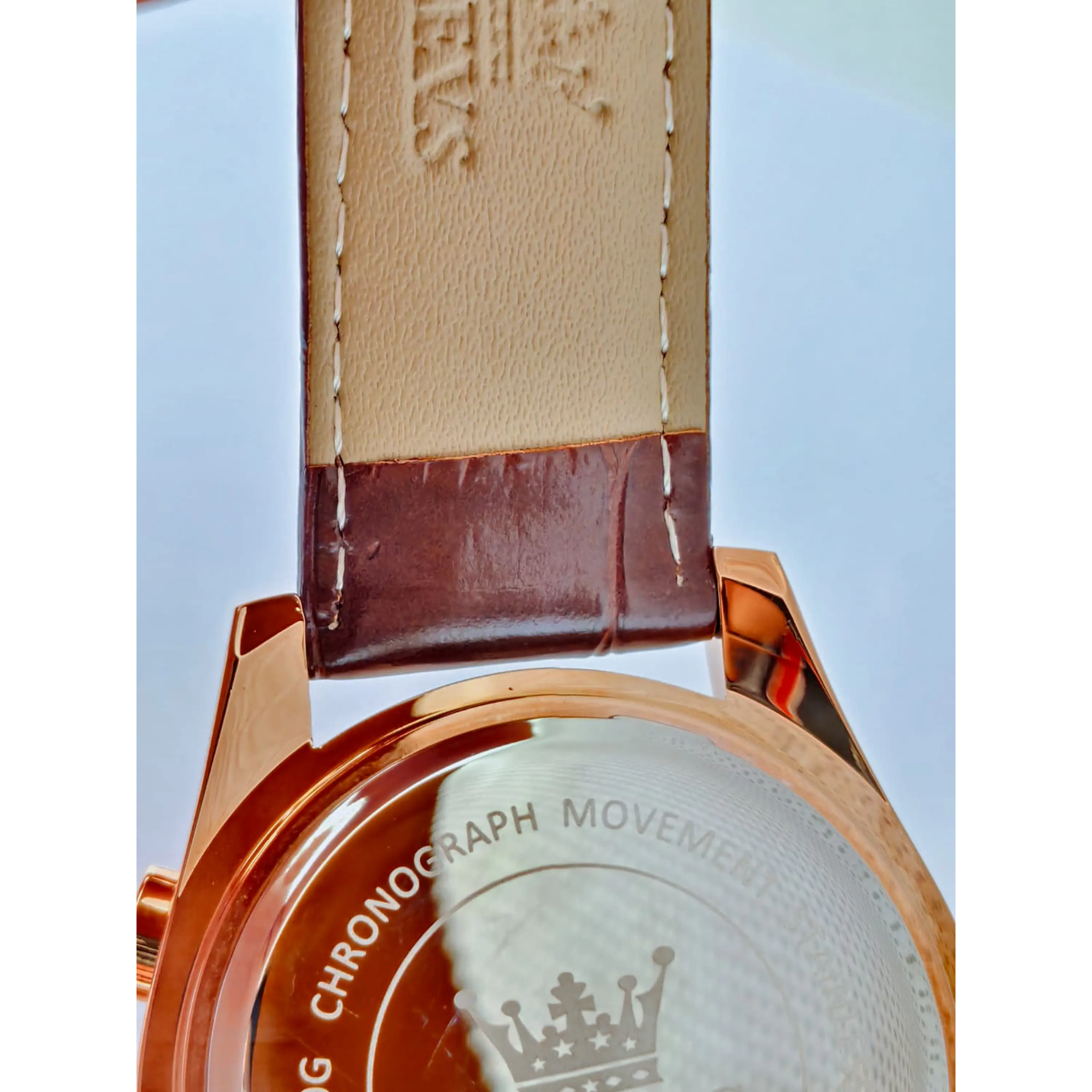 Montre chronographe vintage Brown Inspector par OLEVS 7