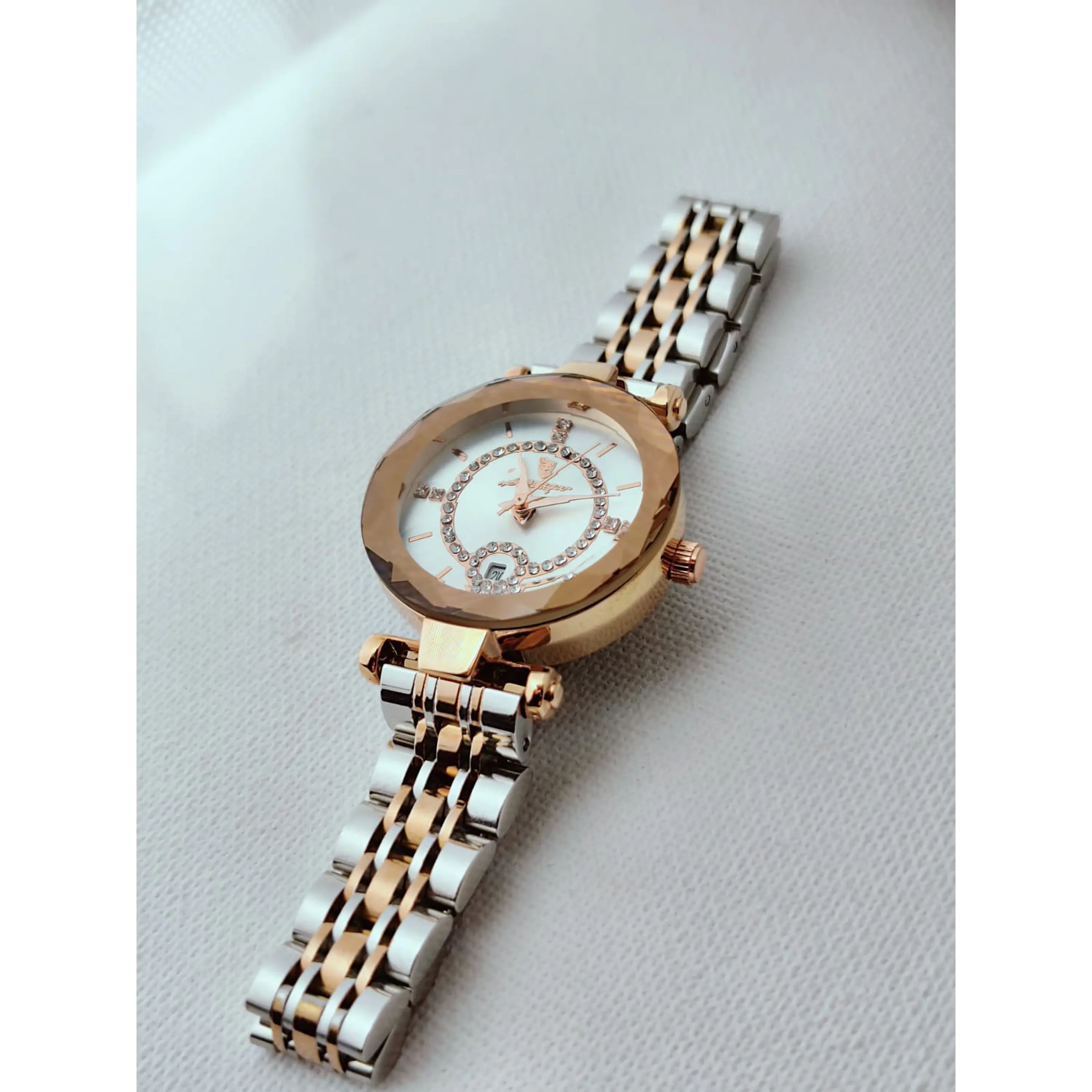 Relógio Feminino 30mm Aço 316L Champanhe 4