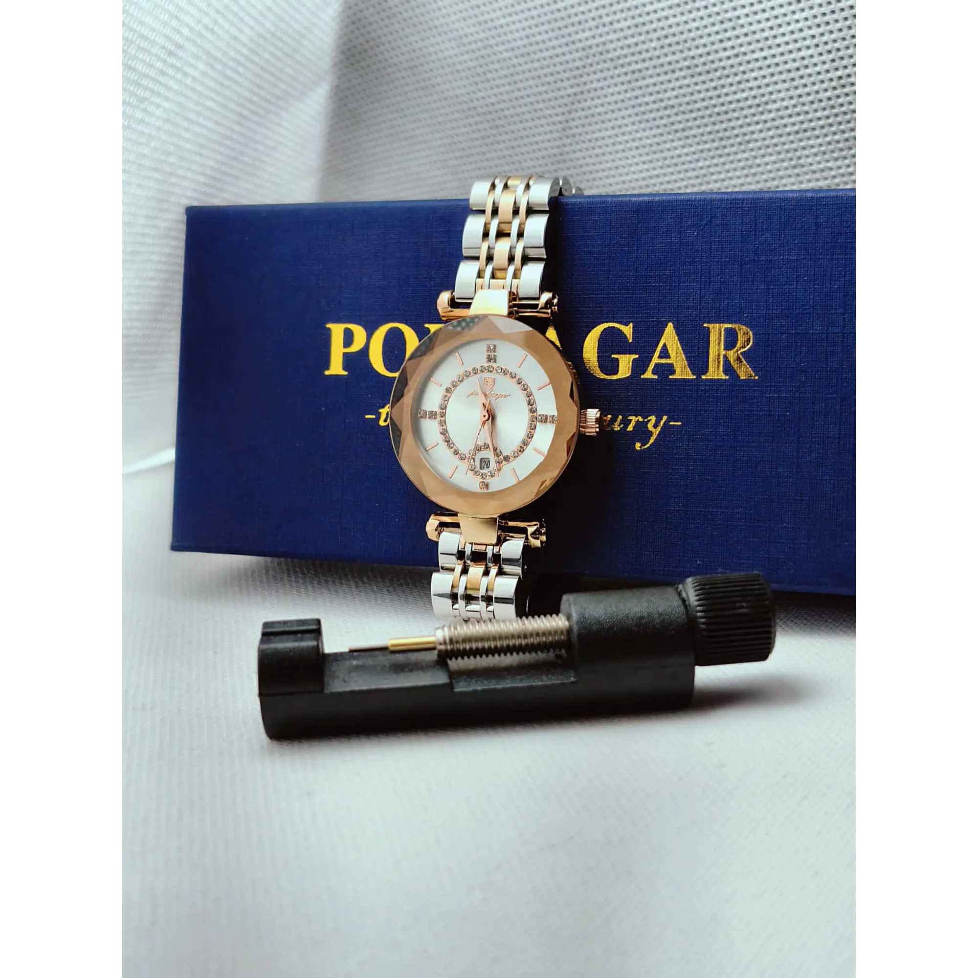 Relógio Feminino 30mm Aço 316L Champanhe 2