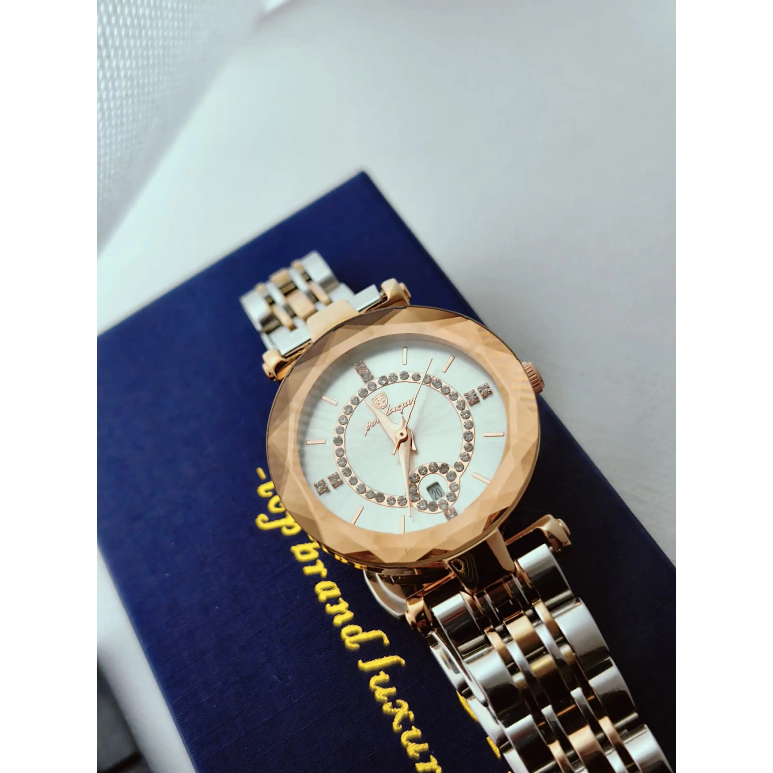 Relógio Feminino 30mm Aço 316L Champanhe 16