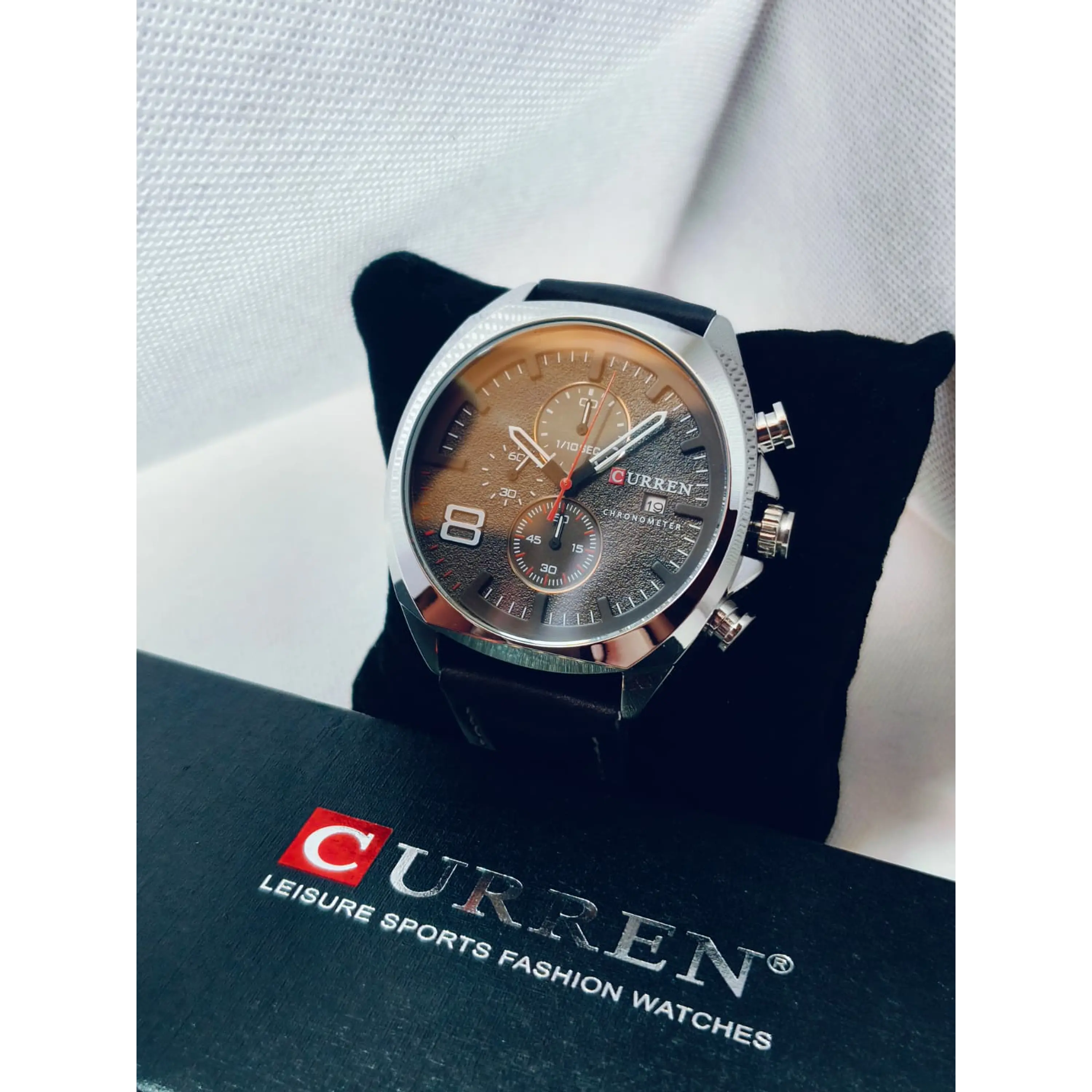 Relógio Quartz Masculino em Aço Inóxidável e Couro - Curren Midnight 9