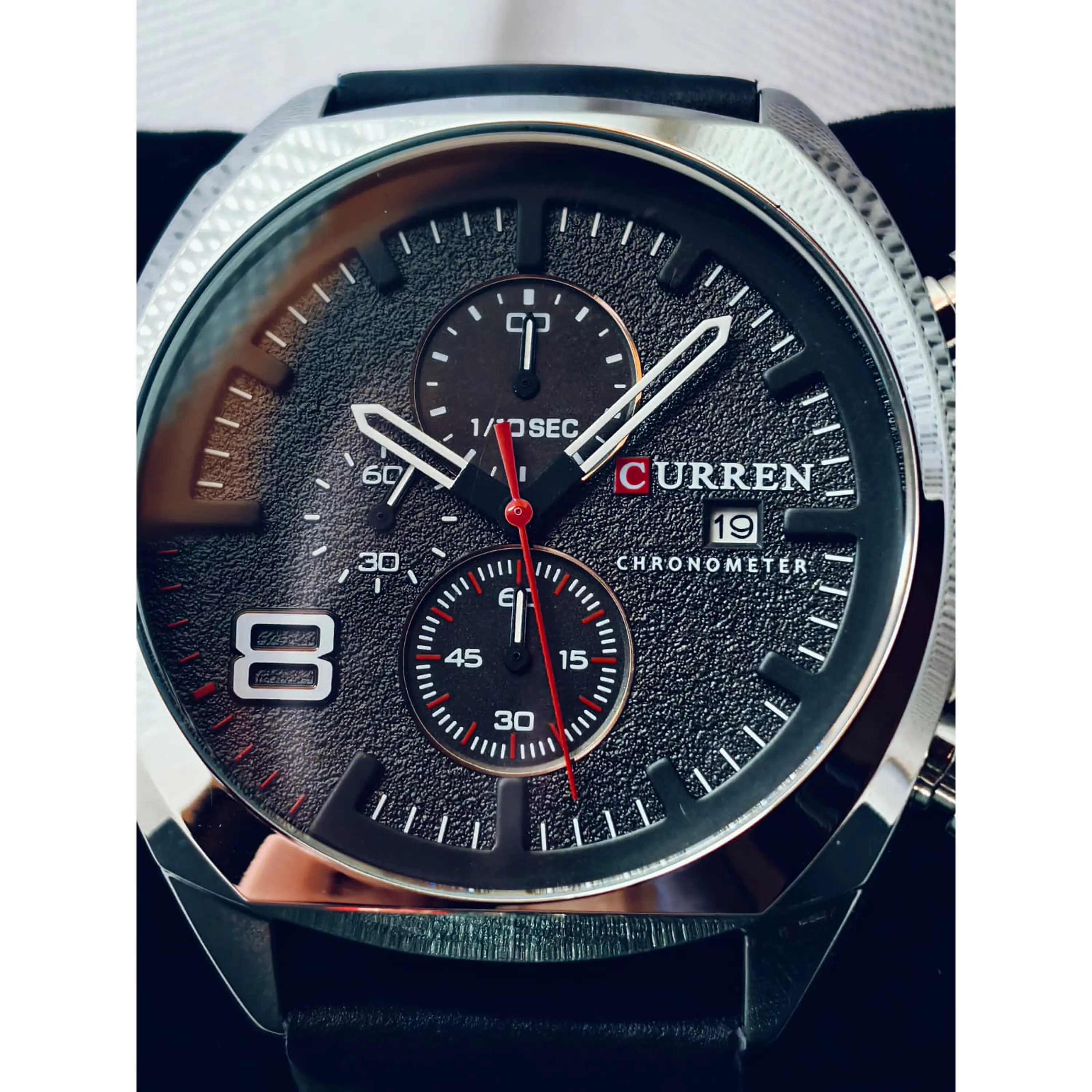Relógio Quartz Masculino em Aço Inóxidável e Couro - Curren Midnight 2