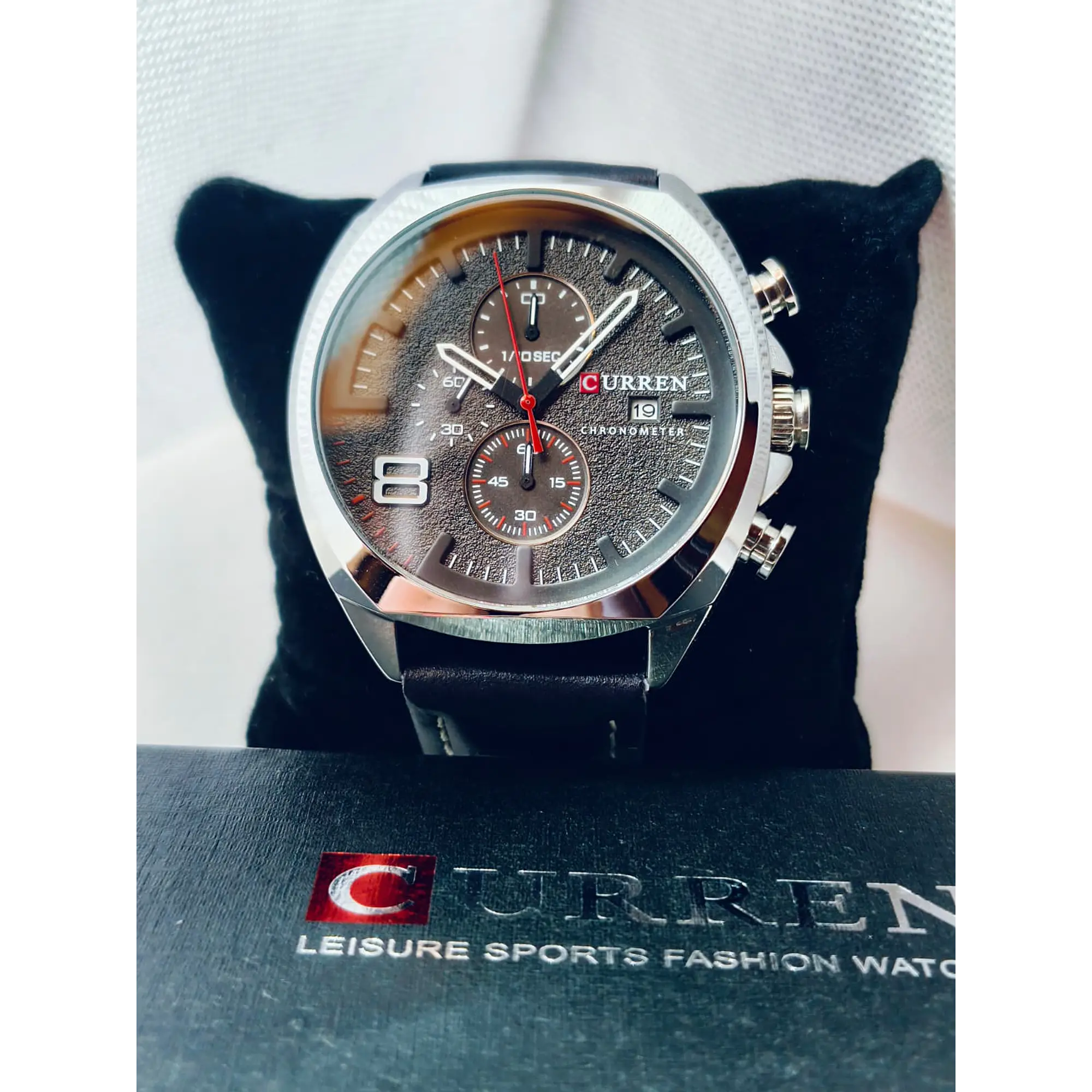 Relógio Quartz Masculino em Aço Inóxidável e Couro - Curren Midnight 1
