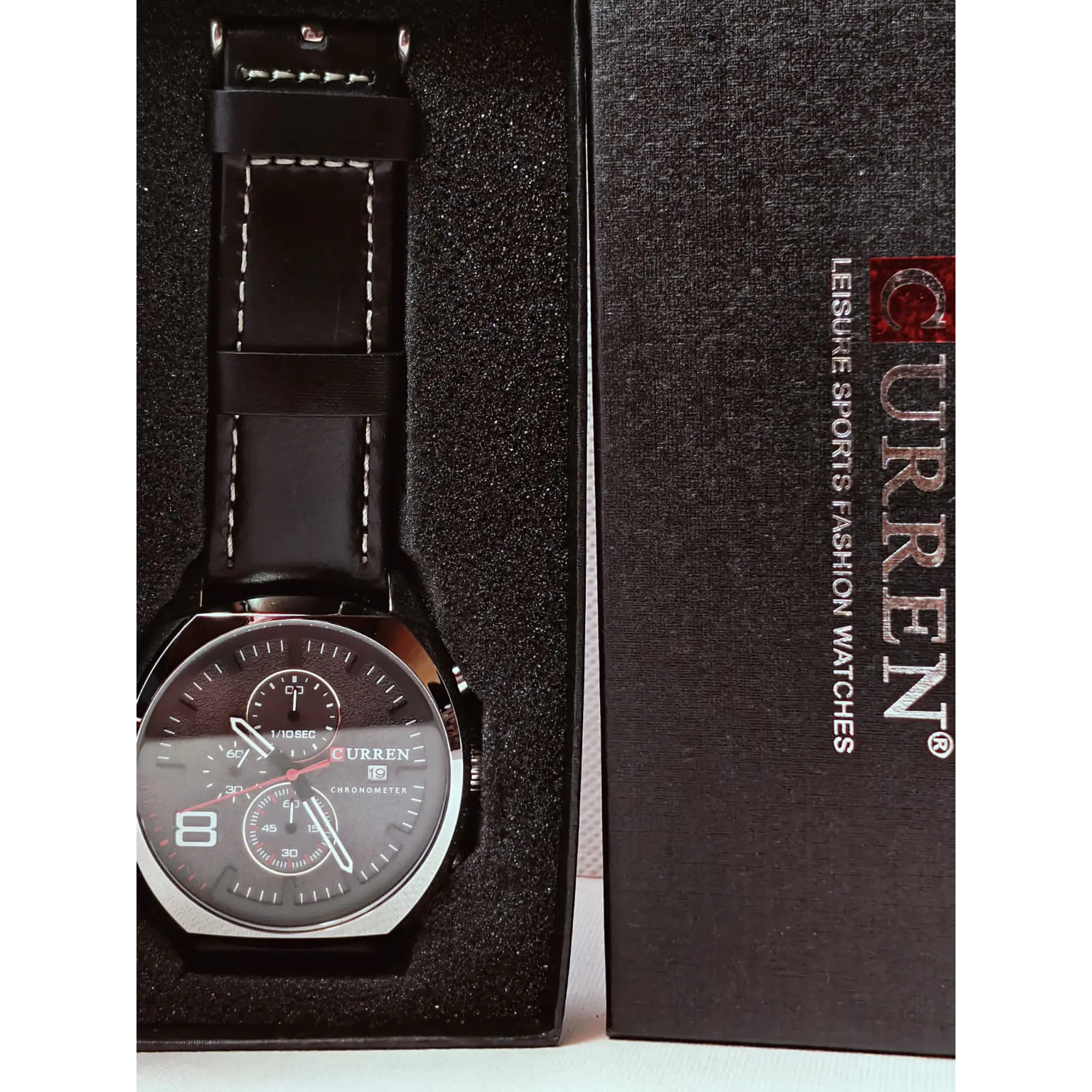 Relógio Quartz Masculino em Aço Inóxidável e Couro - Curren Midnight 10