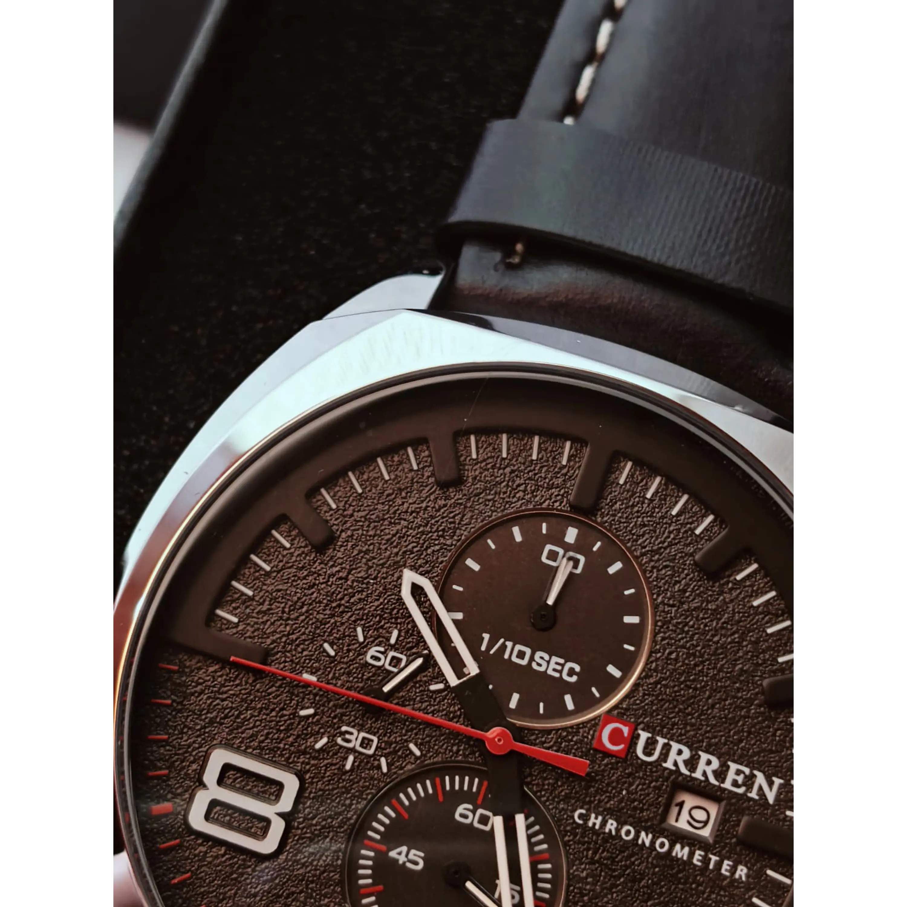 Relógio Quartz Masculino em Aço Inóxidável e Couro - Curren Midnight 12