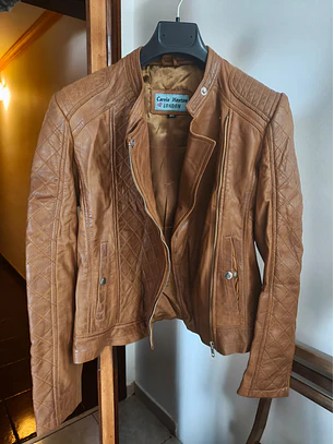 Casaco Couro Verdadeiro Carrie Hoxton London - Brown