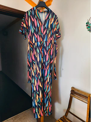 Vestido Midi Estampado Vilagallo - Tamanho 40 - 100% Original