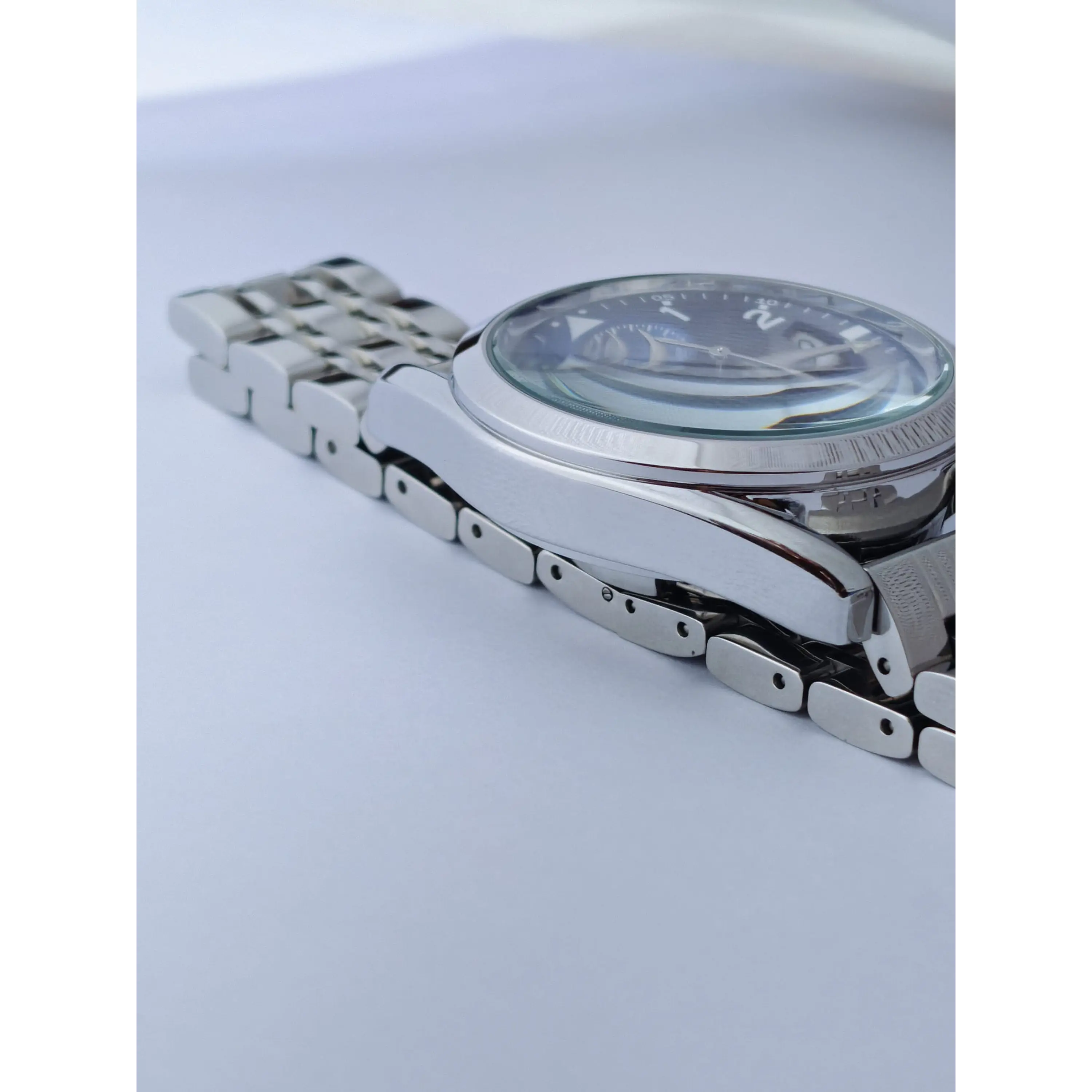 Relógio SIlver Blue QUARTZ com Cronómetro em aço inóxidável. 15