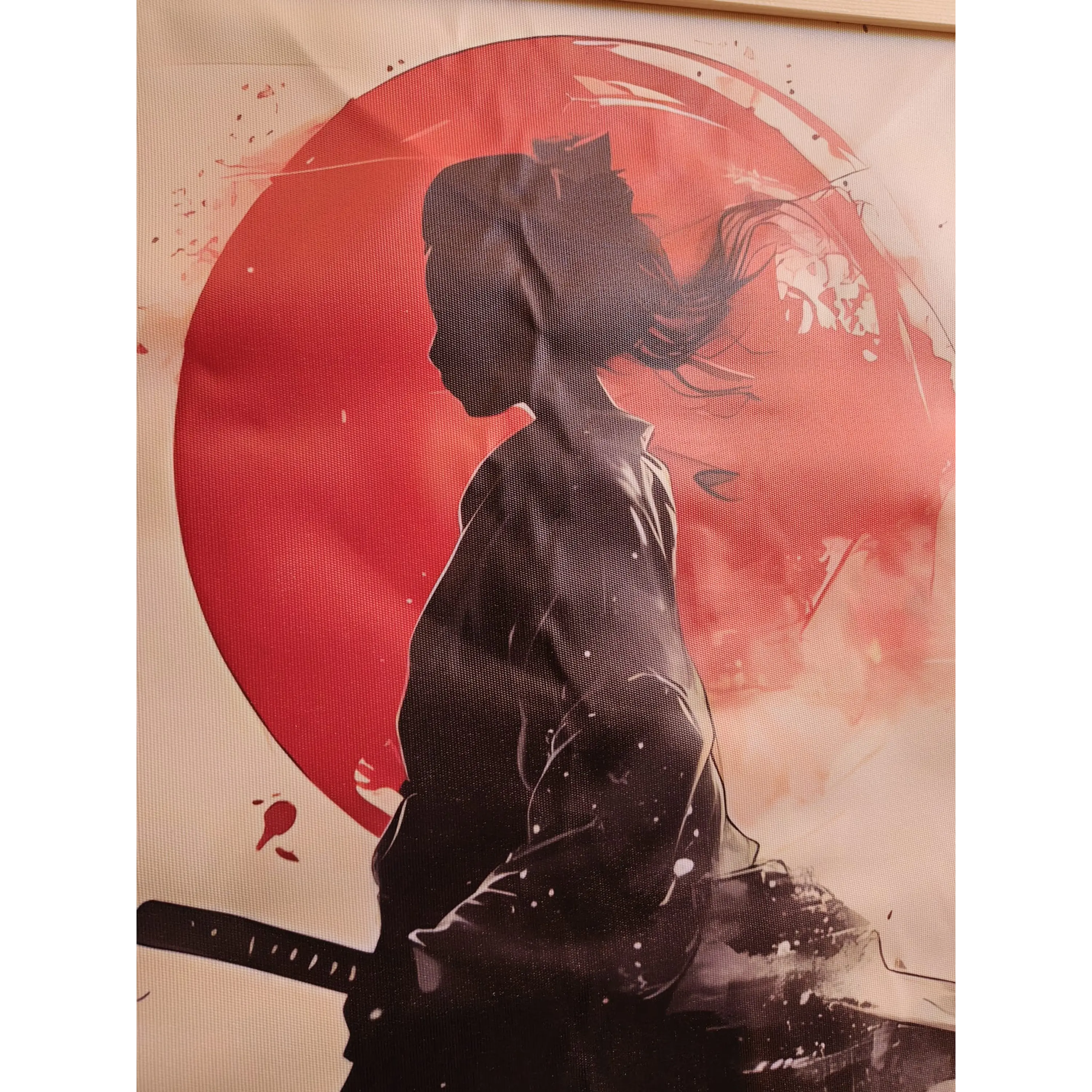 Samurai Canvas Poster with Magnetic Wooden Frame – Japanese Art Rising Sun 5