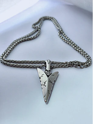🔱 Colar Masculino de Ponta de Flecha Viking em Aço Inoxidável.