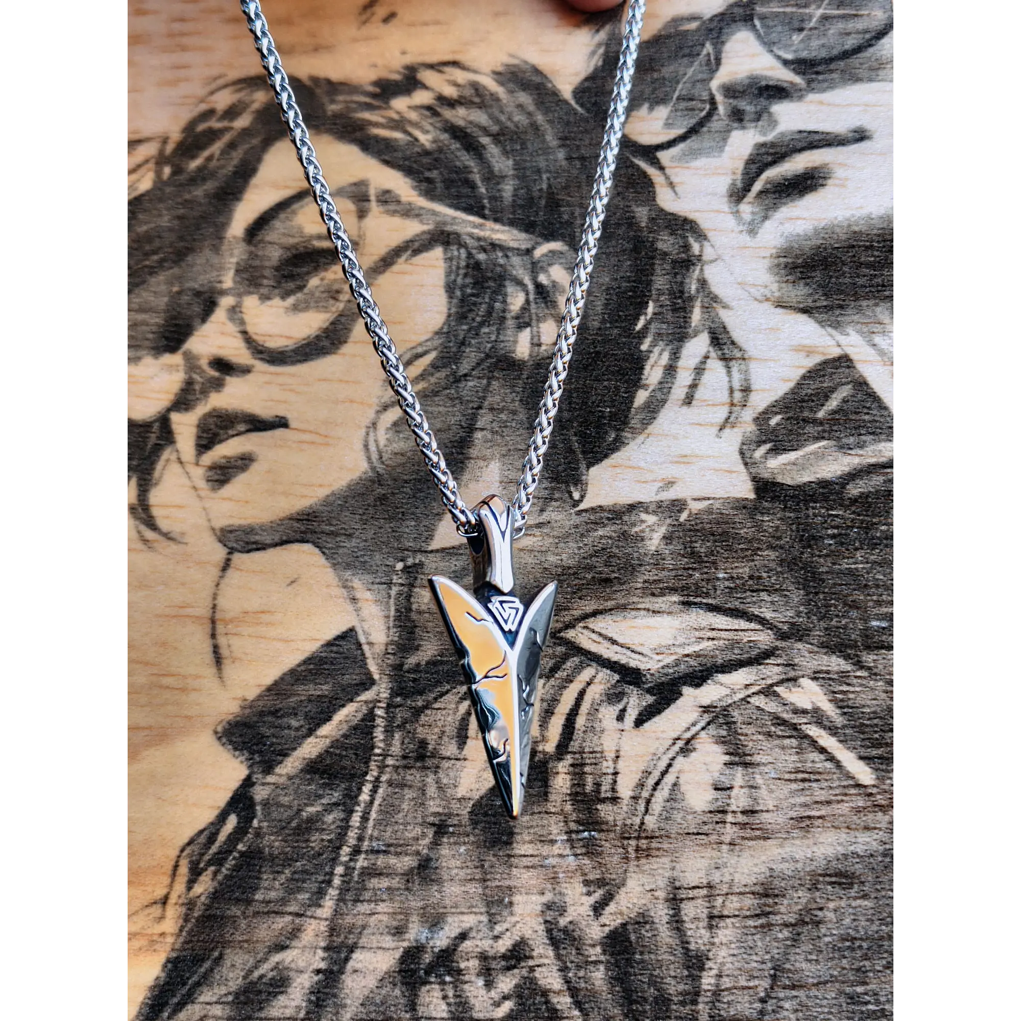 🔱 Men's Viking Arrowhead Necklace in Stainless Steel. 7