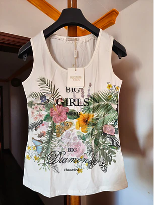 Top / Tank Top Fracomina Jeans (Novo com Etiqueta) – Tamanho M