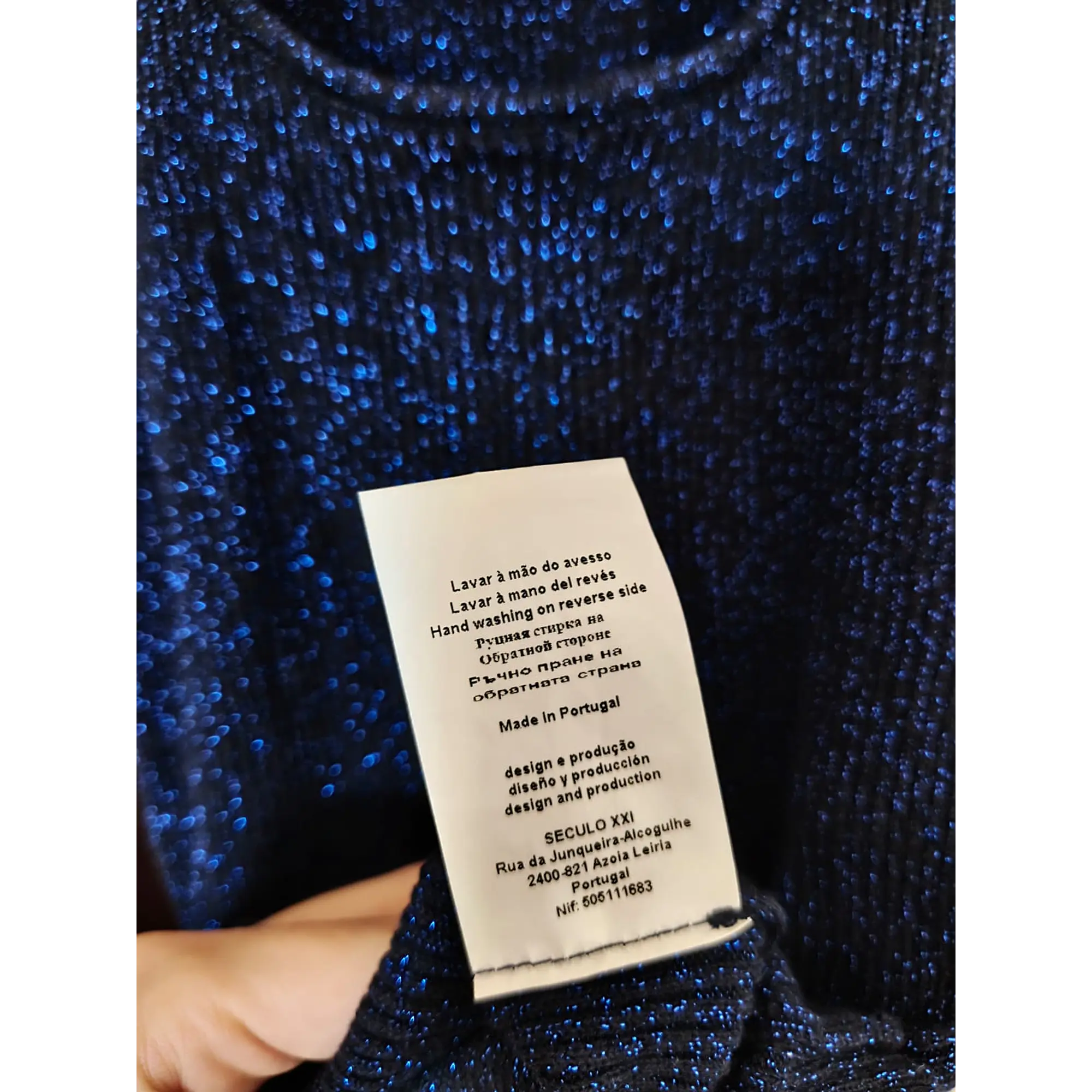 Top de Malha Canelada Azul Brilhante Sahoco (Tamanho M) – Novo 4
