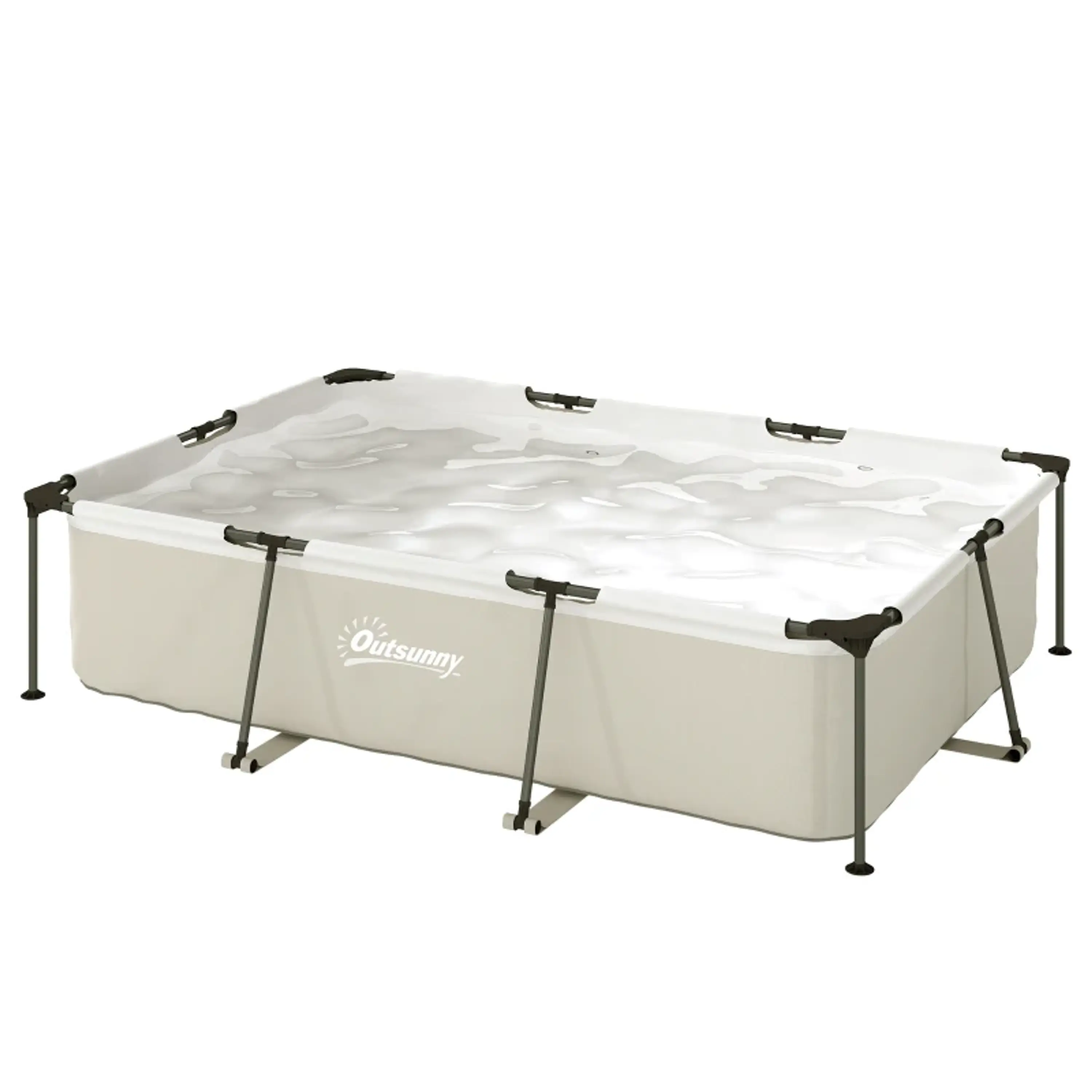 Piscina Desmontável Tubular 316x238x66,5 cm 3701 L com Estrutura Metálica sem Bomba de Filtragem Cinzento 1