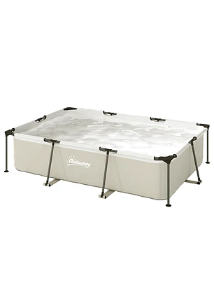 Piscina Desmontável Tubular 316x238x66,5 cm 3701 L com Estrutura Metálica sem Bomba de Filtragem Cinzento