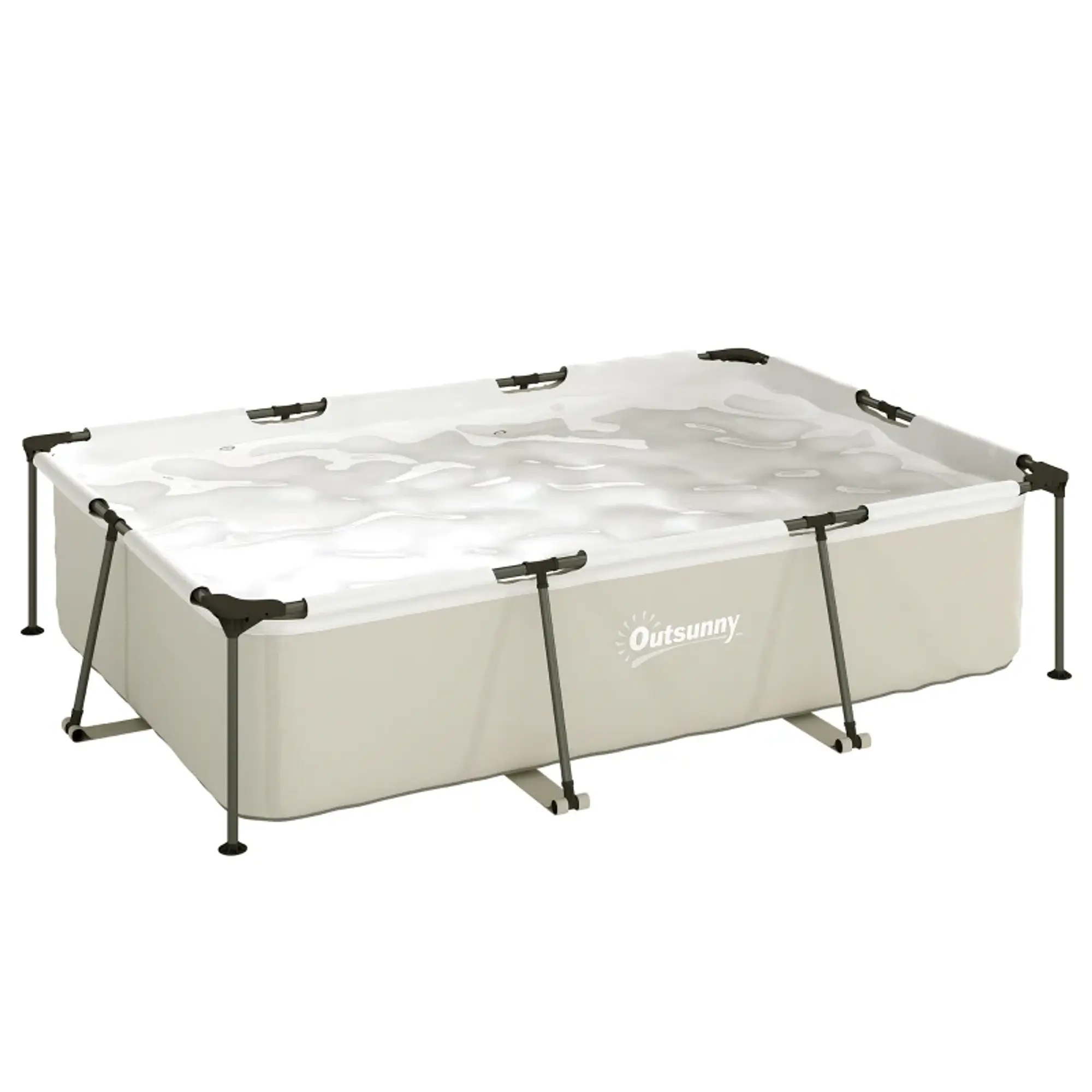 Piscina Desmontável Tubular 316x238x66,5 cm 3701 L com Estrutura Metálica sem Bomba de Filtragem Cinzento 11