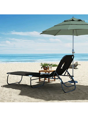 Espreguiçadeira Dobrável com Encosto Ajustável em 4 Posições - Acampamento & Praia 