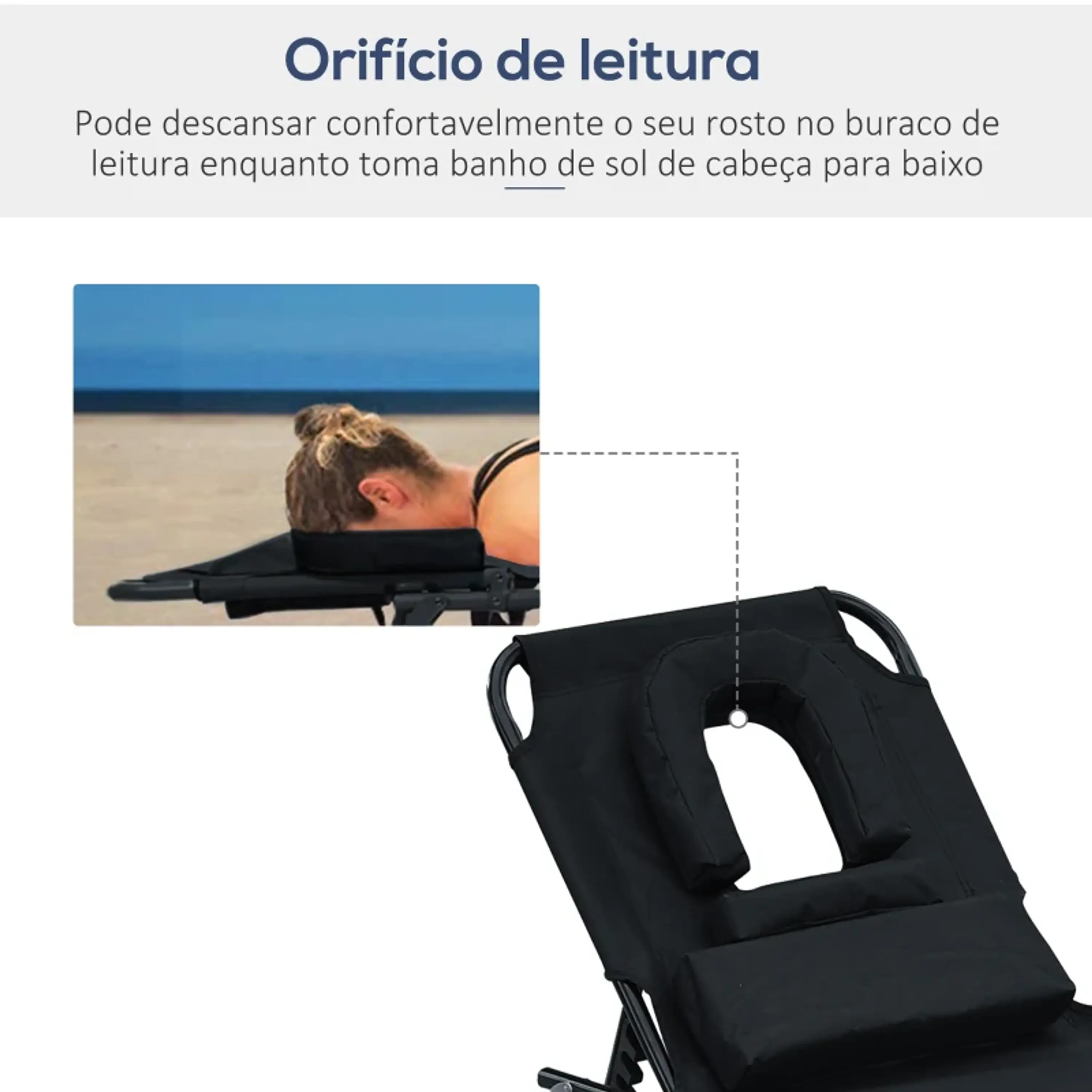 Espreguiçadeira Dobrável com Encosto Ajustável em 4 Posições - Acampamento & Praia  11