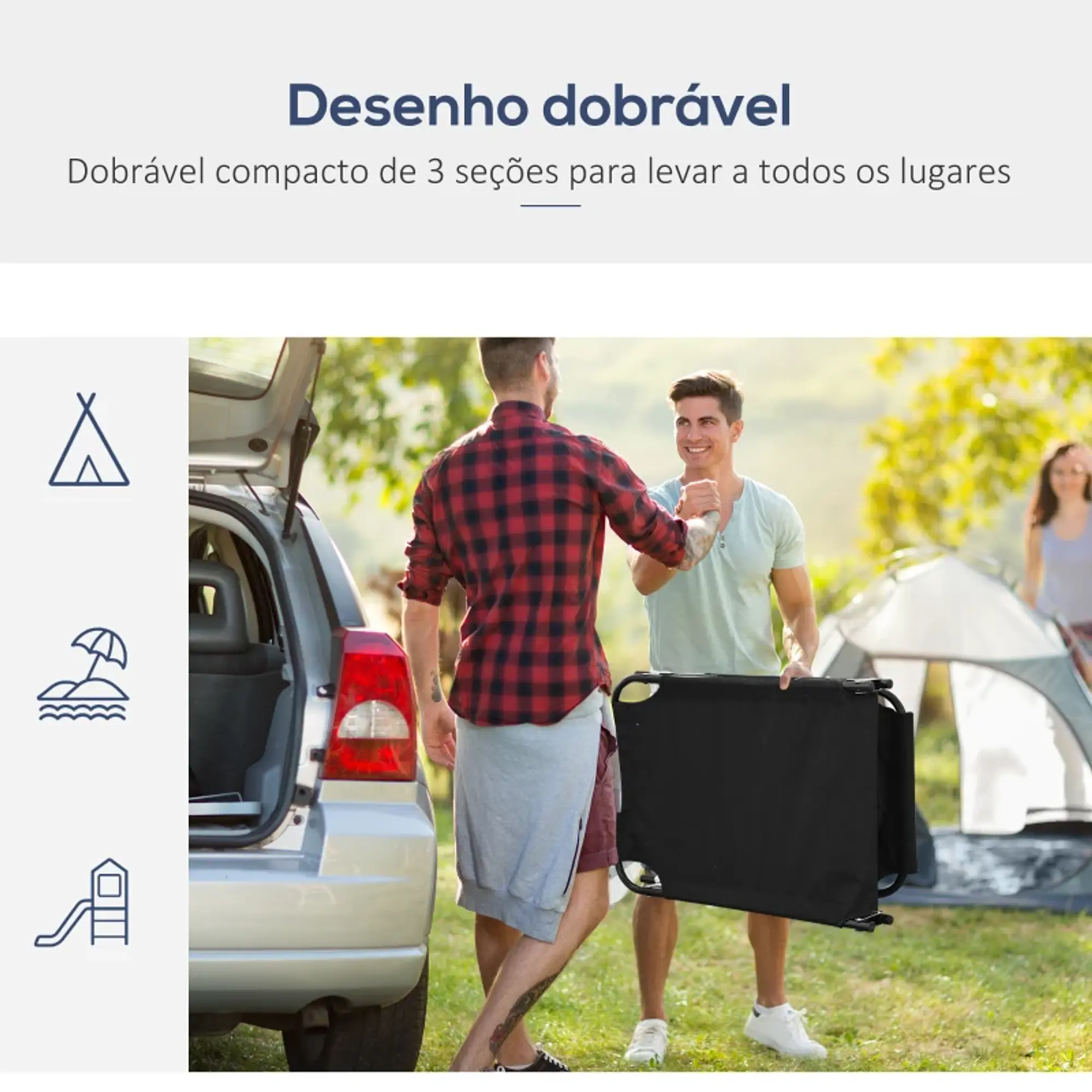 Espreguiçadeira Dobrável com Encosto Ajustável em 4 Posições - Acampamento & Praia  12