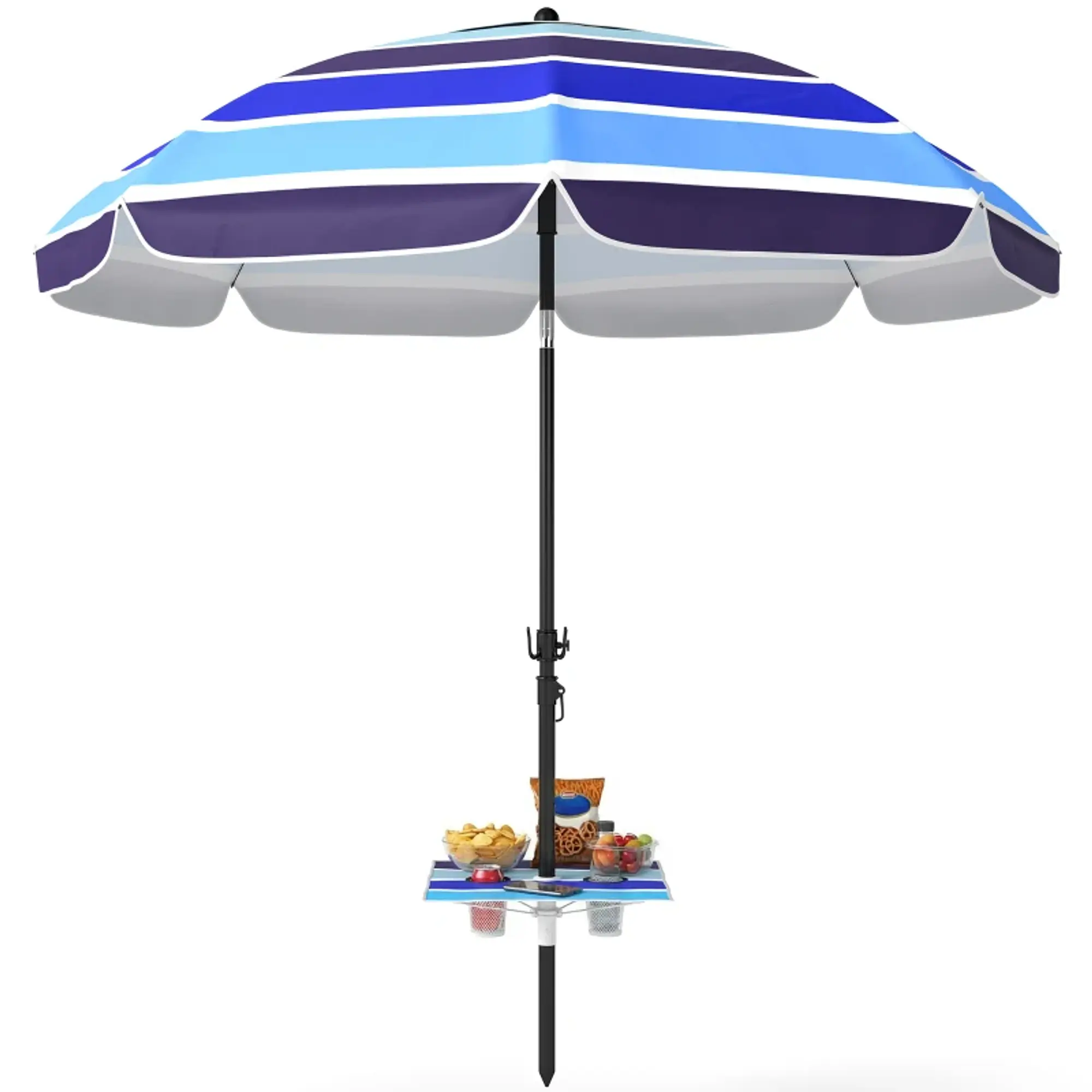 Chapéu de Sol com Mesa Dobrável e Porta-Copos Ø198 cm Altura UV30+ 7