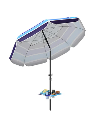 Chapéu de Sol com Mesa Dobrável e Porta-Copos Ø198 cm Altura UV30+