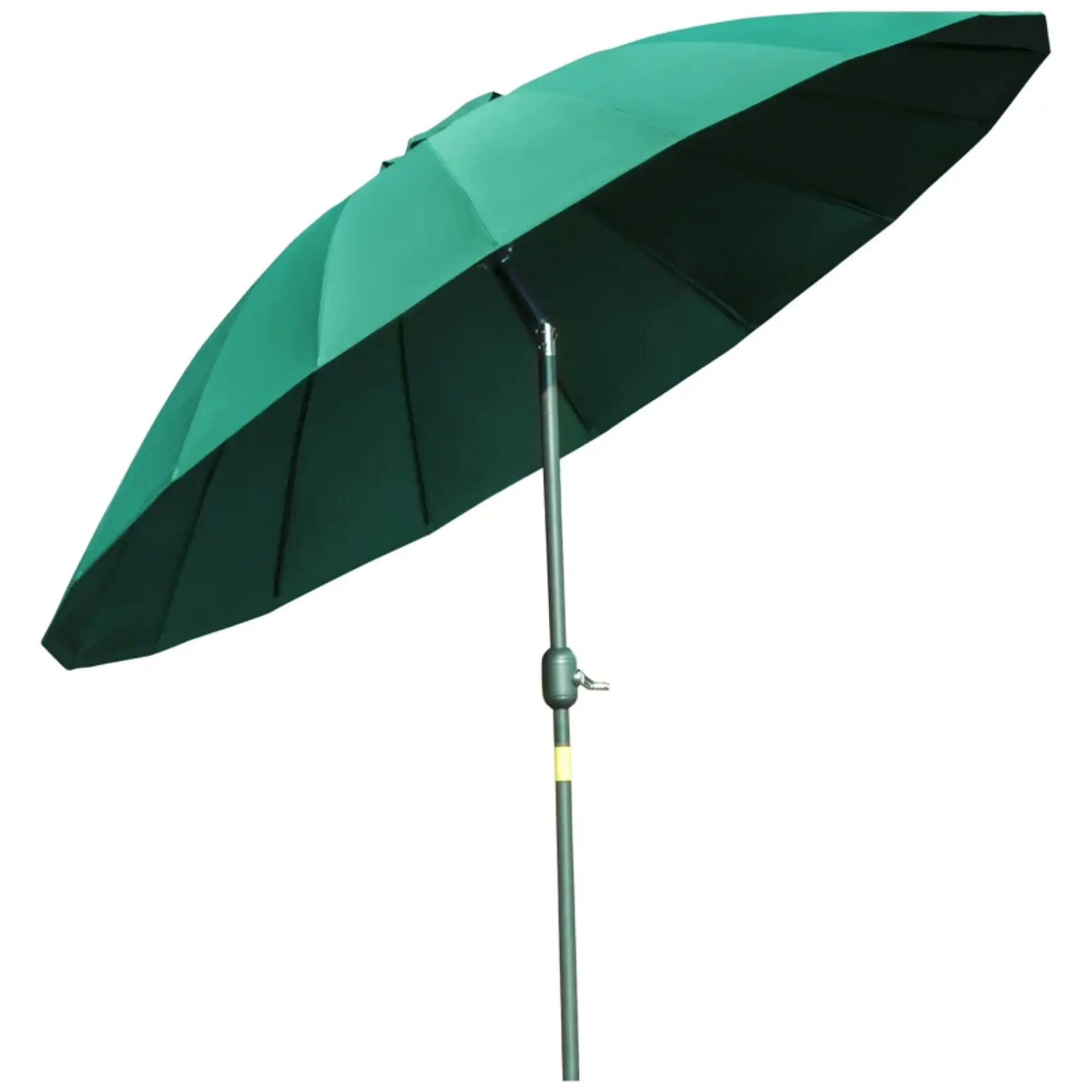 Chapéu de Sol de Jardim Ø2,5x2,4 m com Manivela Manual Mastro Flexível Impermeável 11