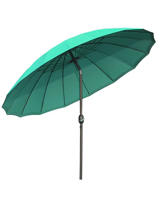 Chapéu de Sol de Jardim Ø2,5x2,4 m com Manivela Manual Mastro Flexível Impermeável