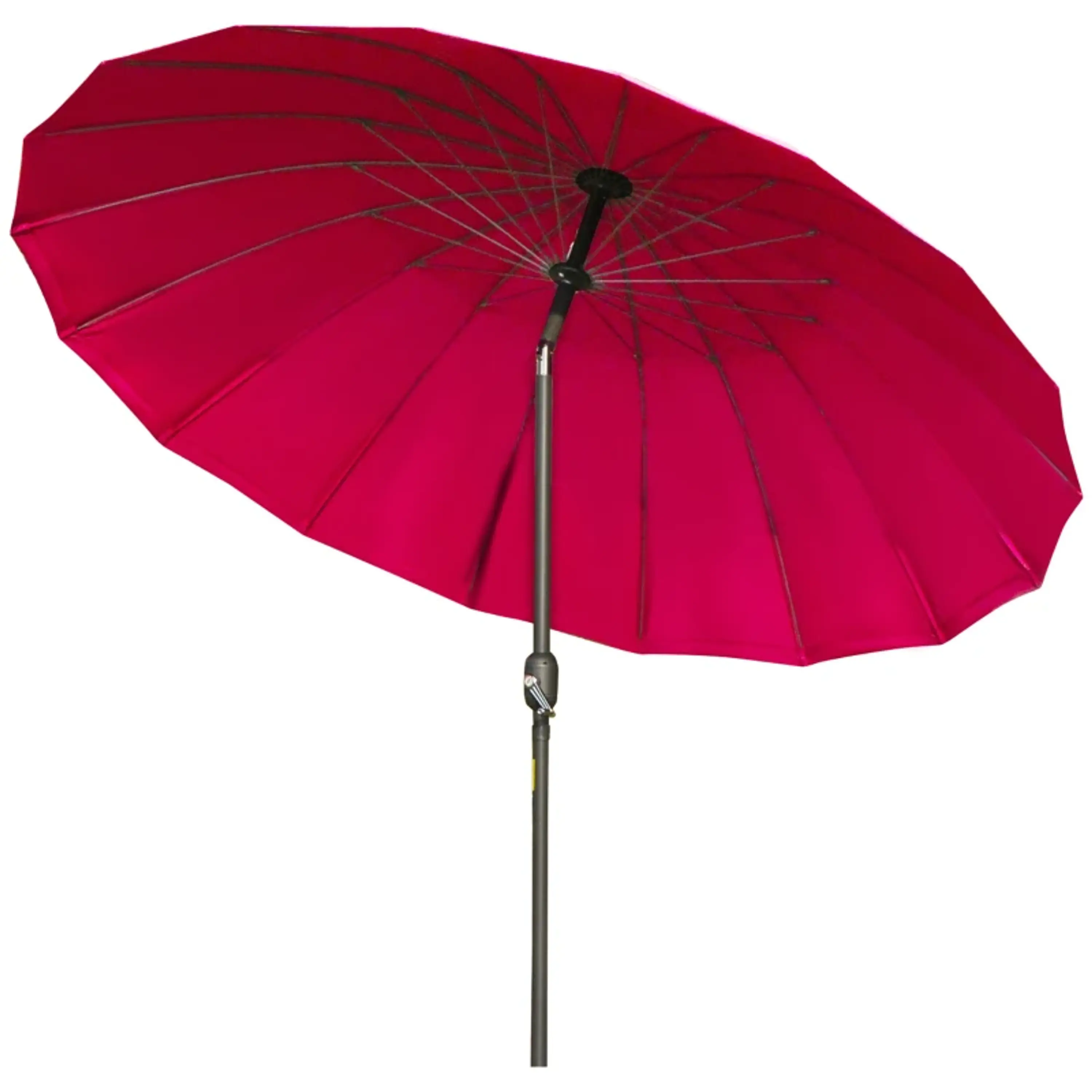 Chapéu de Sol de Jardim Ø2,5x2,4 m com Manivela Manual Mastro Flexível Impermeável 4