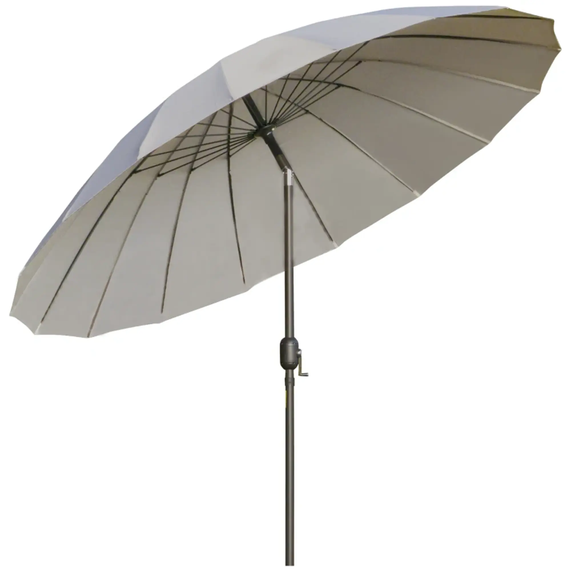 Chapéu de Sol de Jardim Ø2,5x2,4 m com Manivela Manual Mastro Flexível Impermeável 5