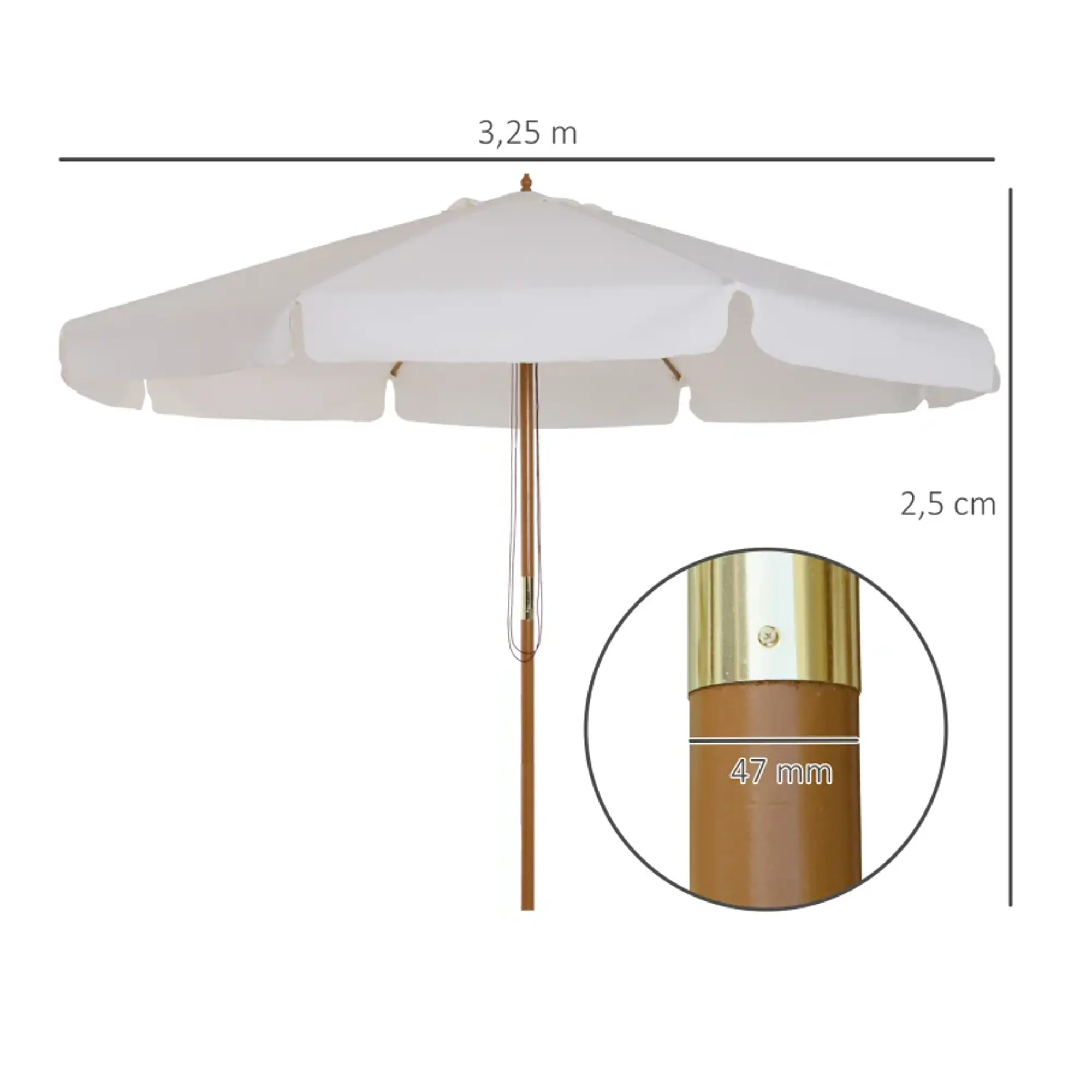 Chapéu de Sol de Madeira com Sistema de Polea e Teto com Ventilação 6