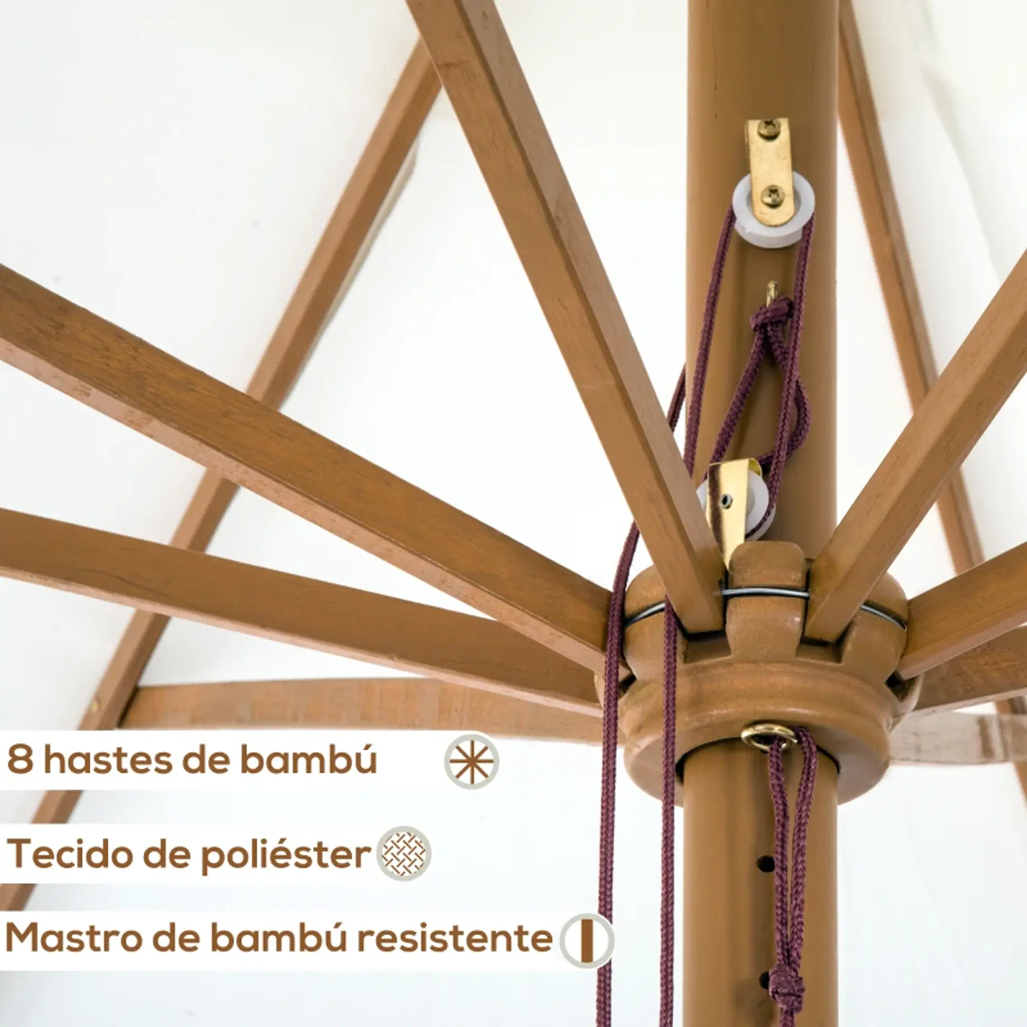 Chapéu de Sol de Madeira com Sistema de Polea e Teto com Ventilação 10