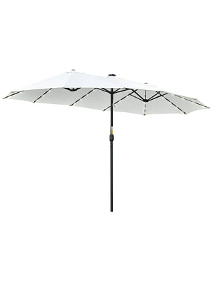 Chapéu de Sol Duplo com 48 Luzes LED 4,5x2,65 m 