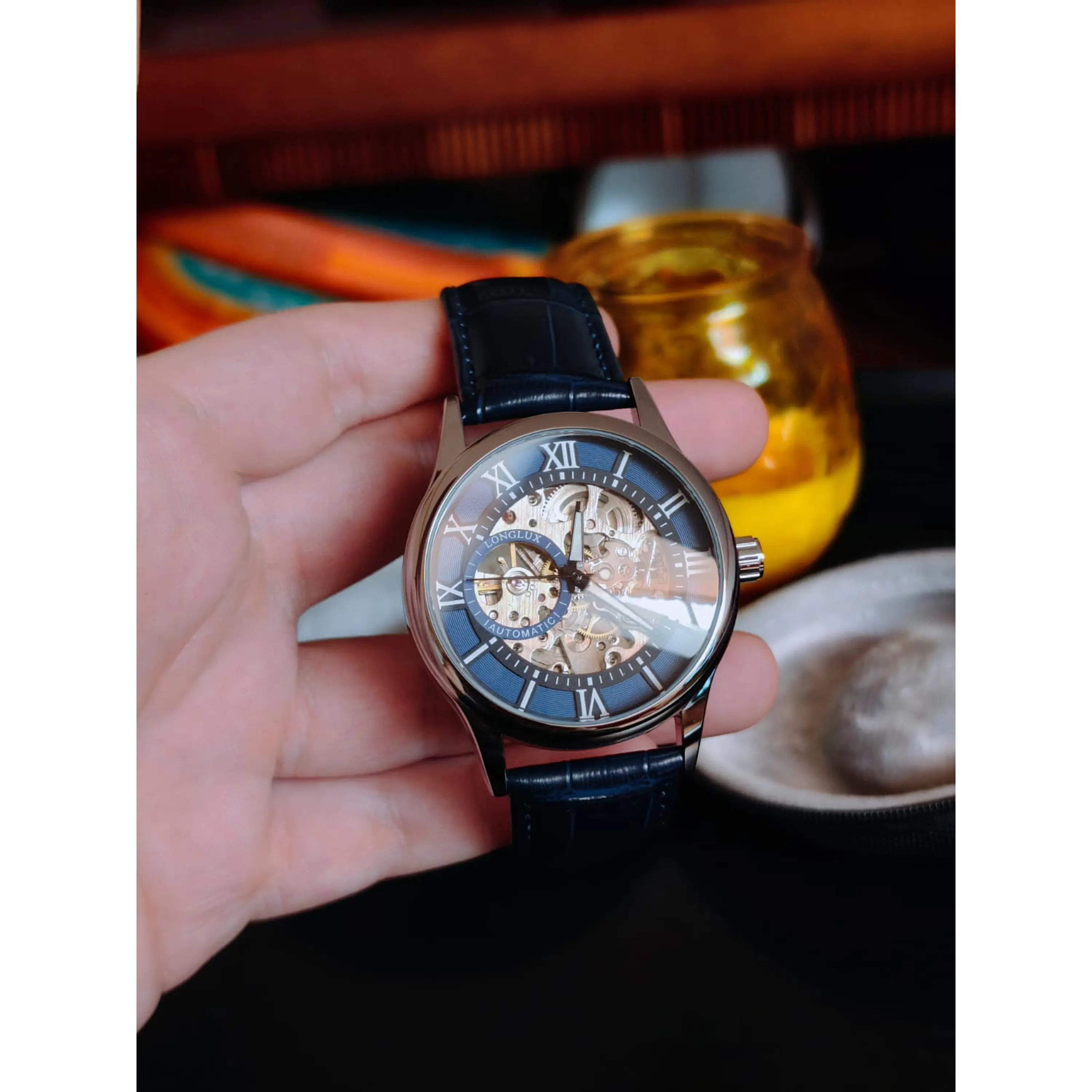 Relógio Automático Skelleton Azul - Excelente Estado. 4