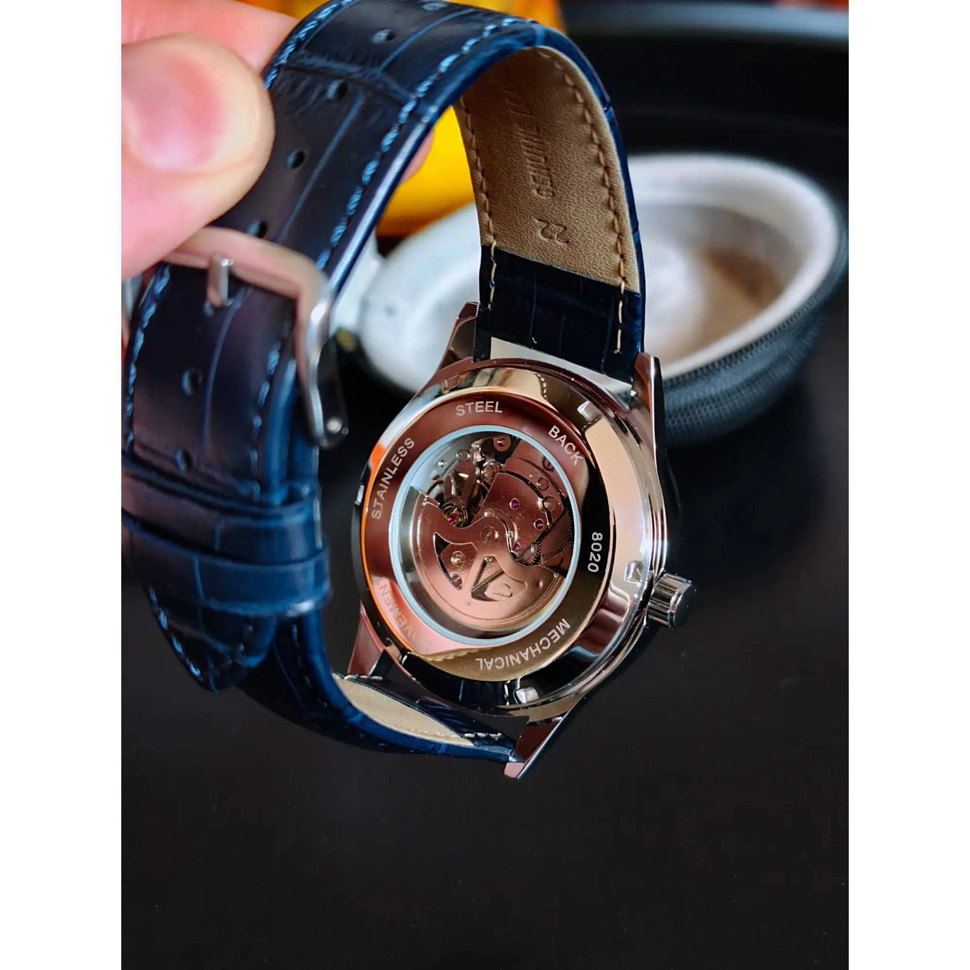 Relógio Automático Skelleton Azul - Excelente Estado. 5