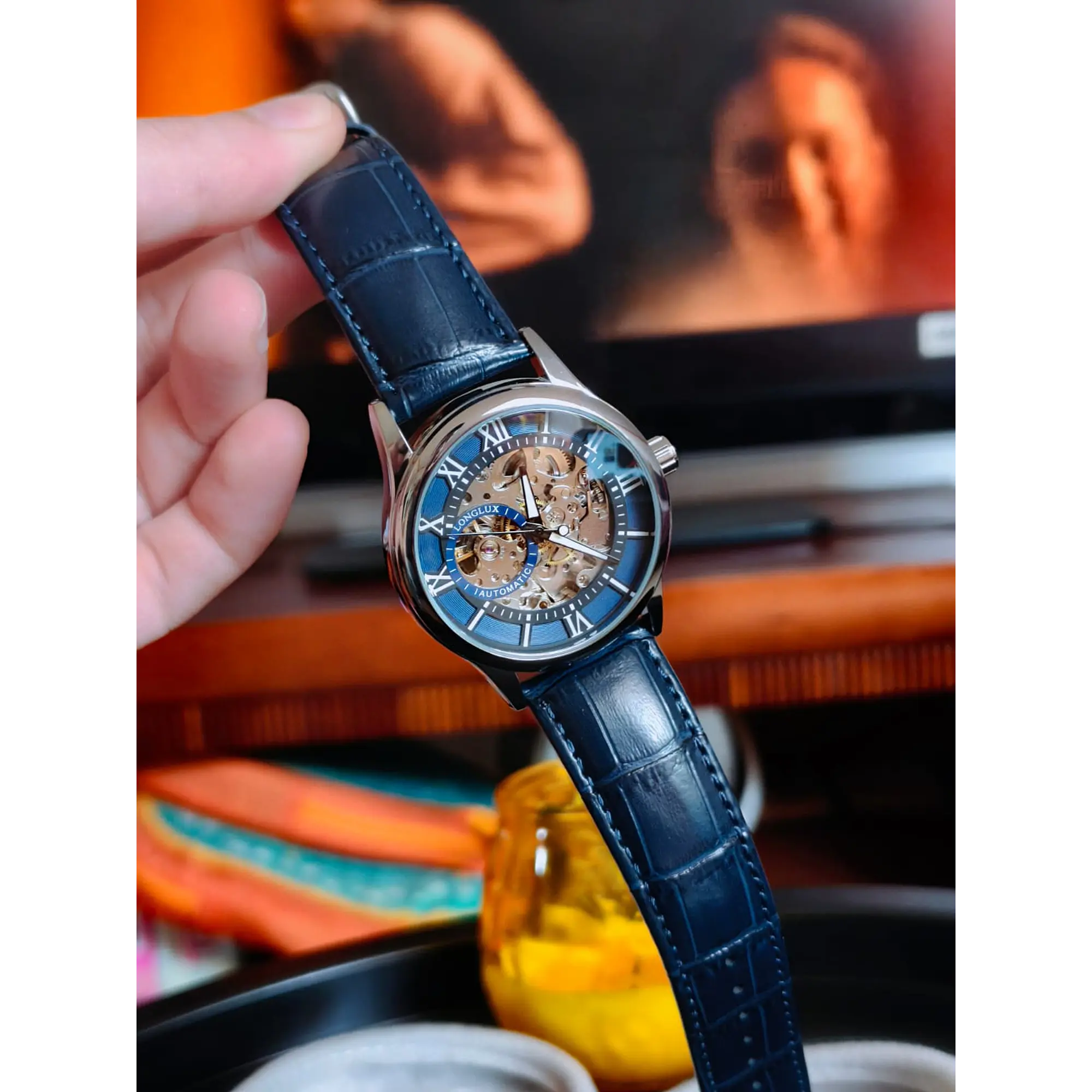 Relógio Automático Skelleton Azul - Excelente Estado. 7