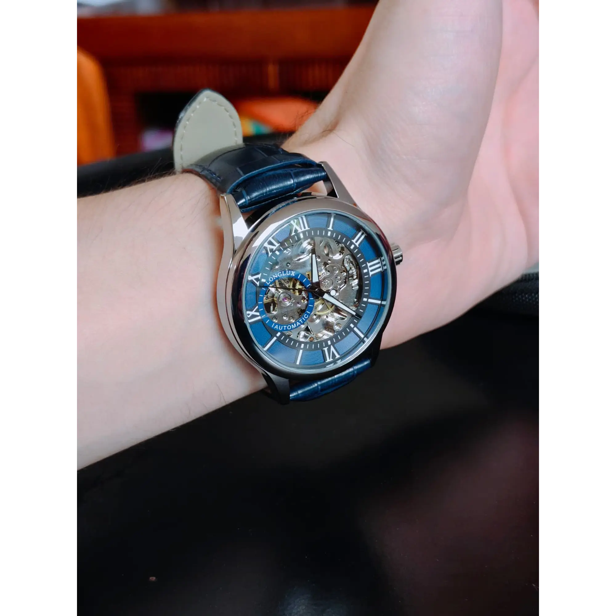 Relógio Automático Skelleton Azul - Excelente Estado. 9