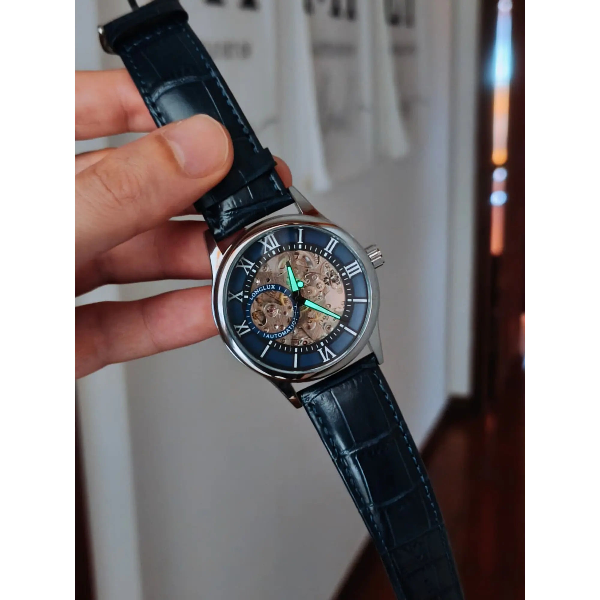 Relógio Automático Skelleton Azul - Excelente Estado. 11