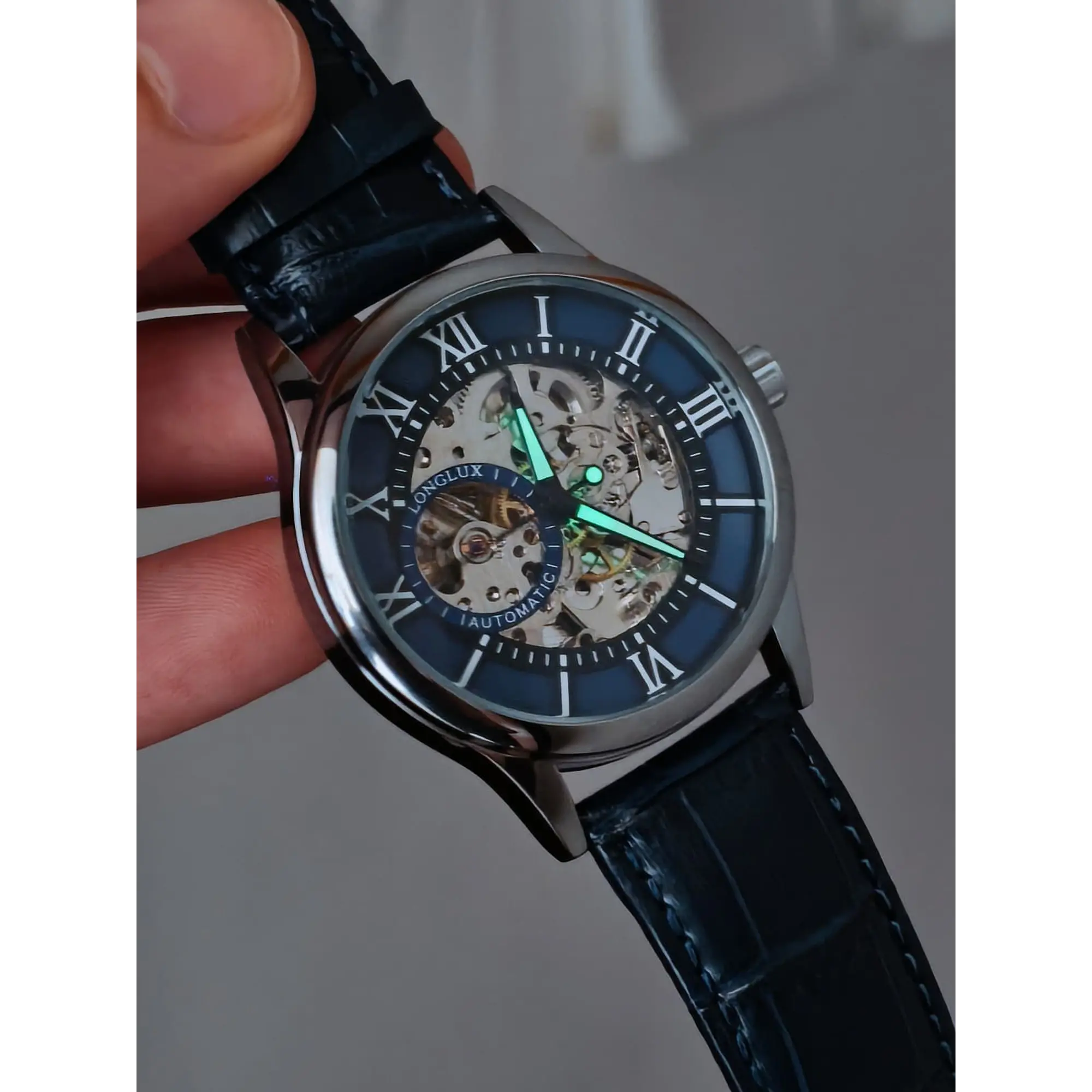 Relógio Automático Skelleton Azul - Excelente Estado. 12