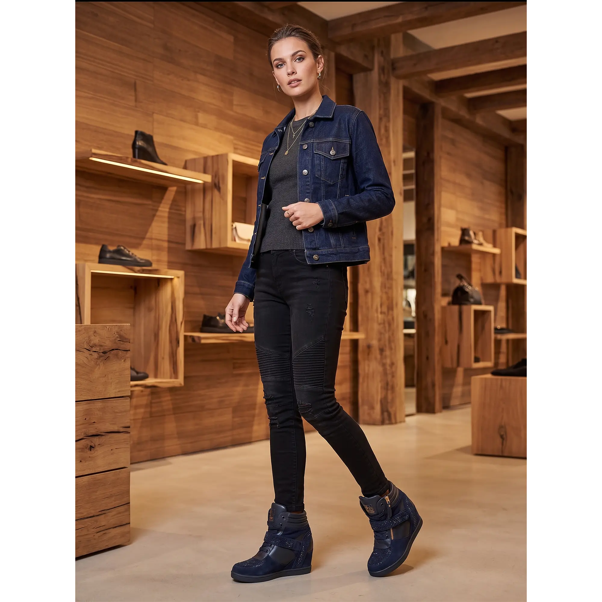 Botas Altas nº 39 Azul Marinho TNG SHOES 1