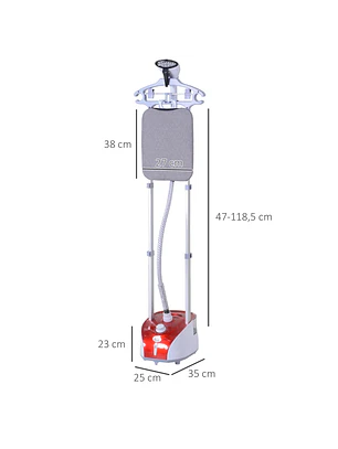 Ferro de Engomar a Vapor para Roupa 1800W Temperatura Ajustável em 11 Níveis Depósito de 2 L