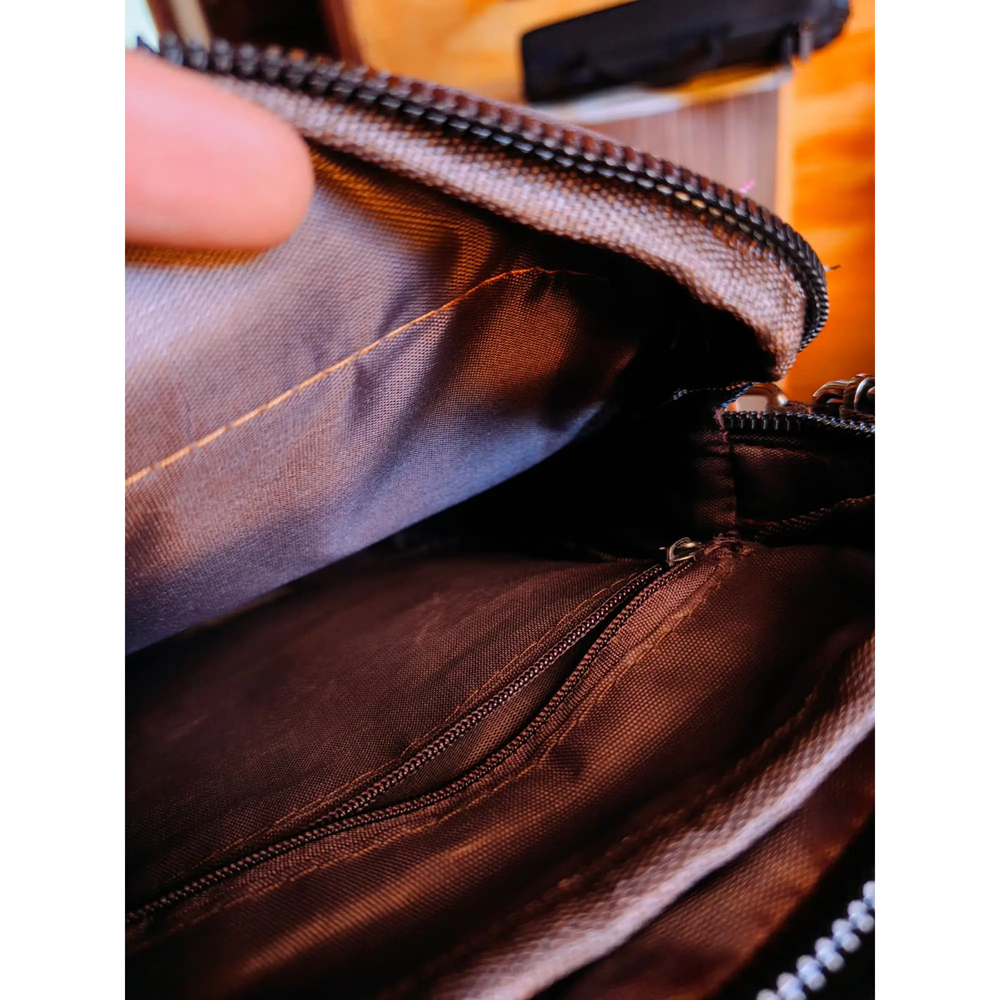 Sac bandoulière pour homme ZEUS London – Similicuir marron 6